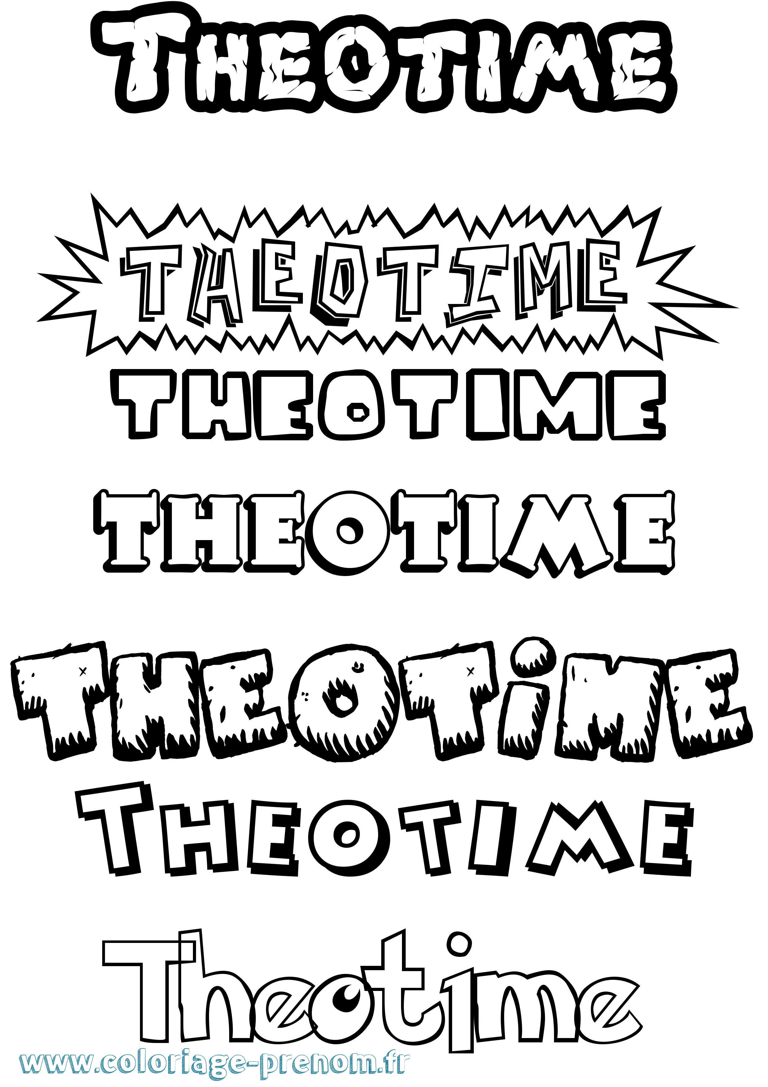 Coloriage prénom Theotime Dessin Animé