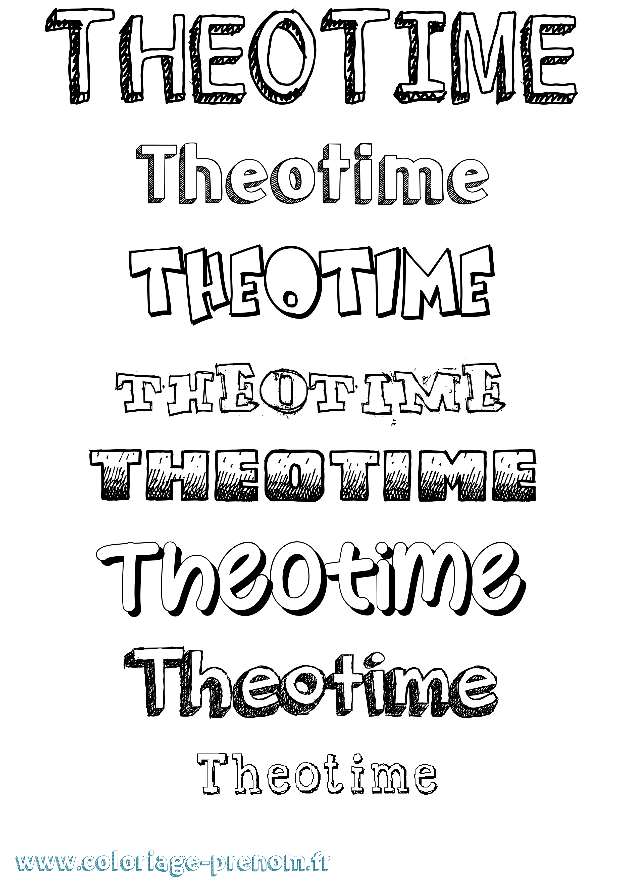 Coloriage prénom Theotime Dessiné
