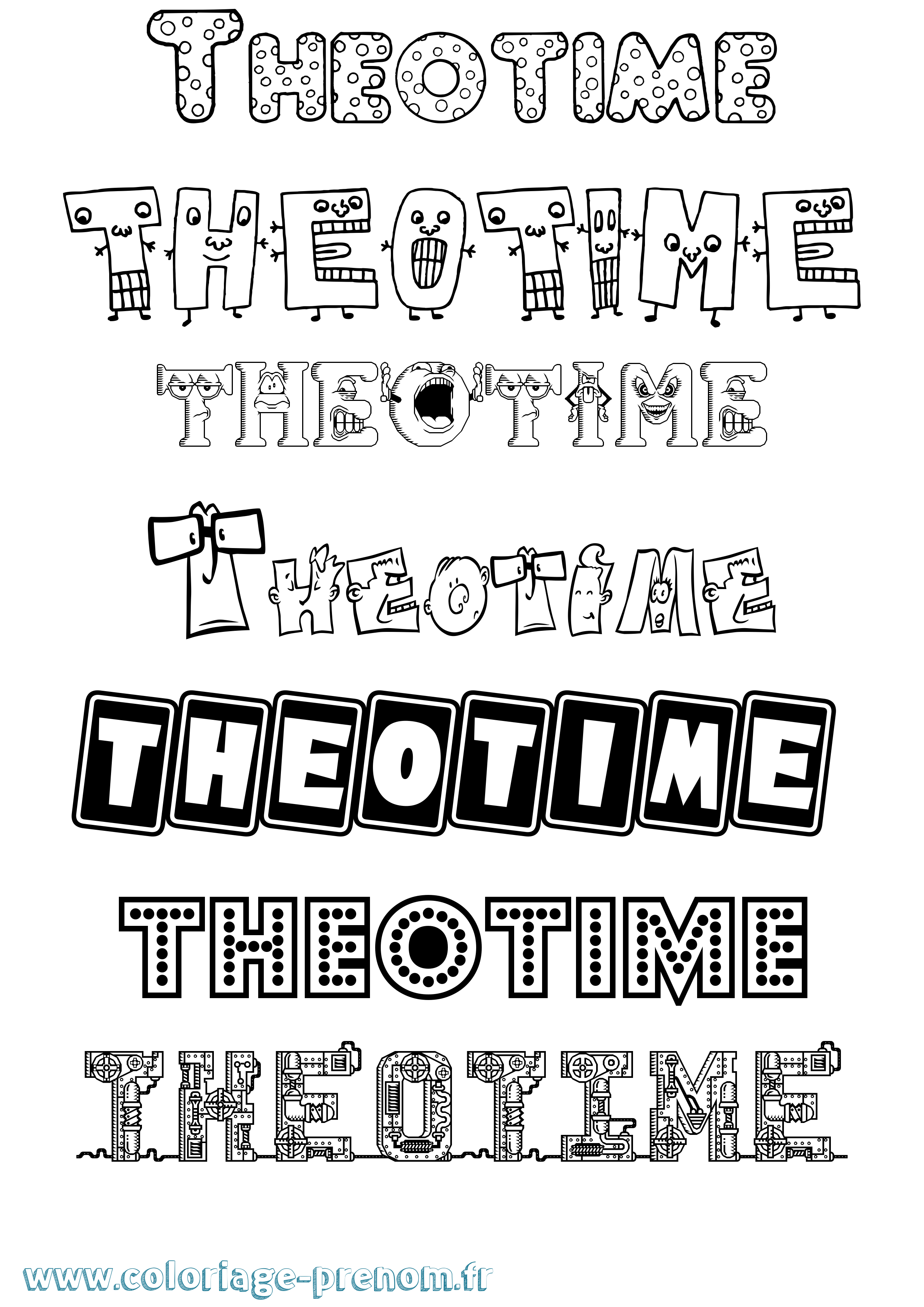 Coloriage prénom Theotime Fun