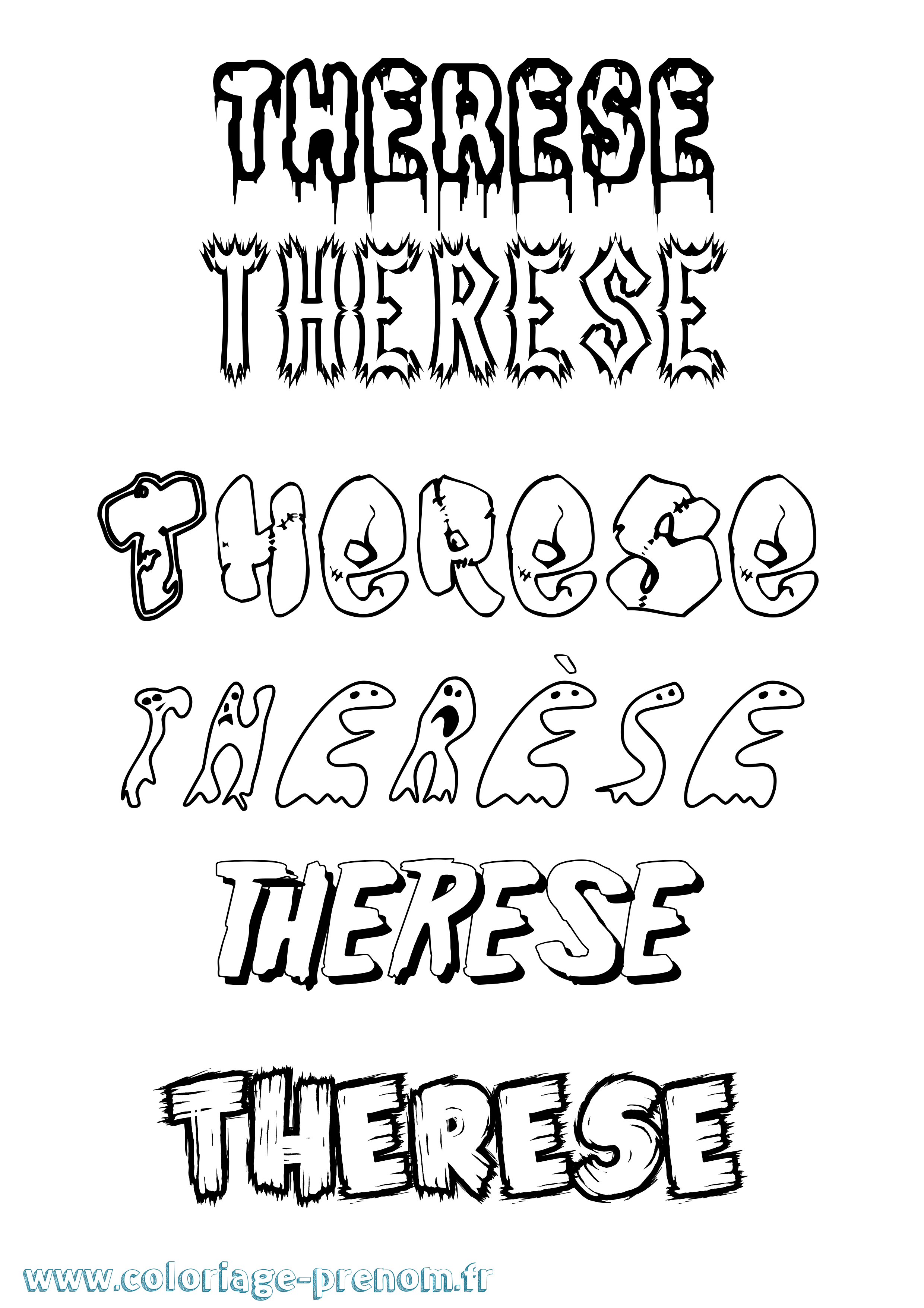 Coloriage Therèse Coloriage prénom Therèse