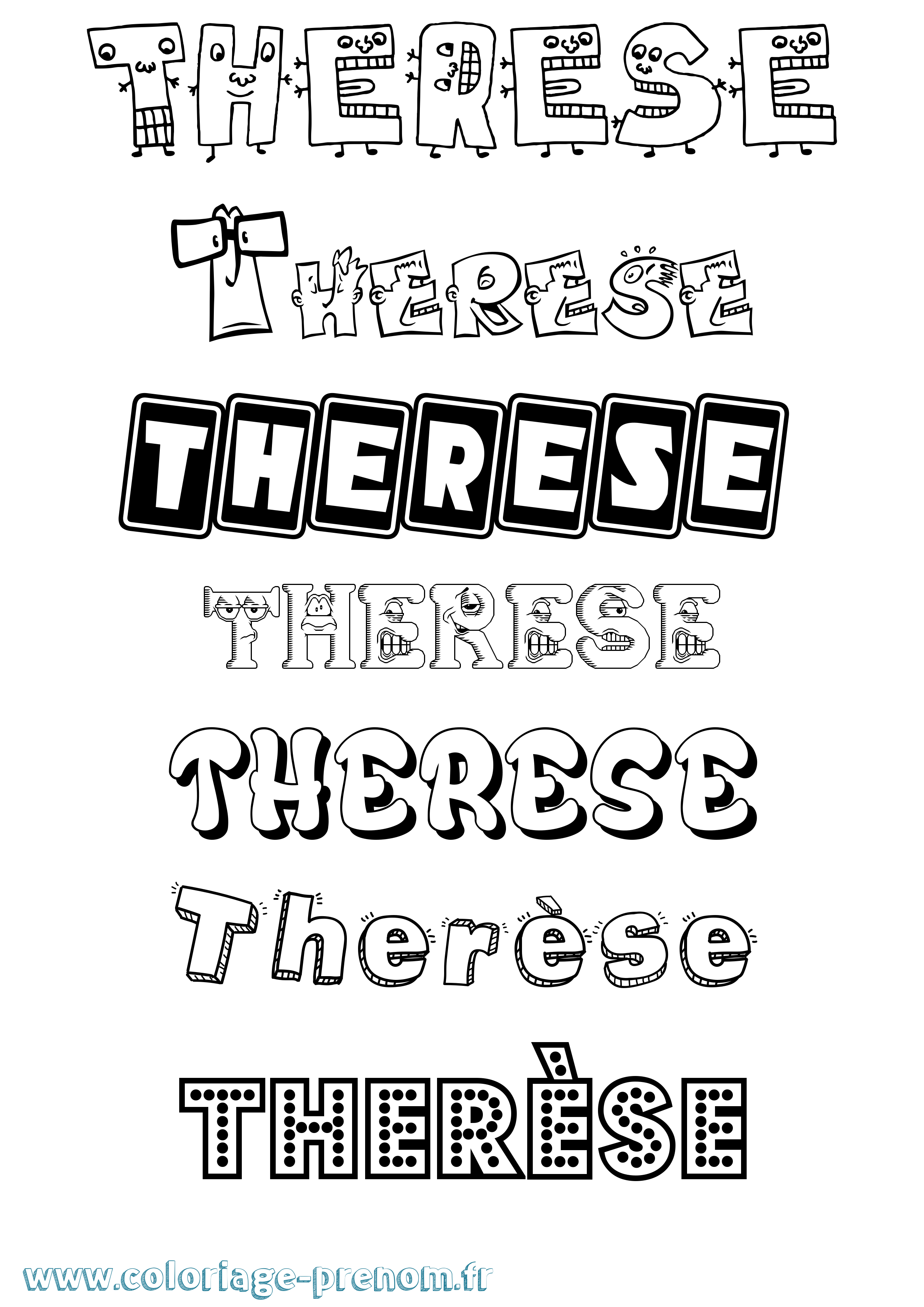 Coloriage Therèse Coloriage prénom Therèse