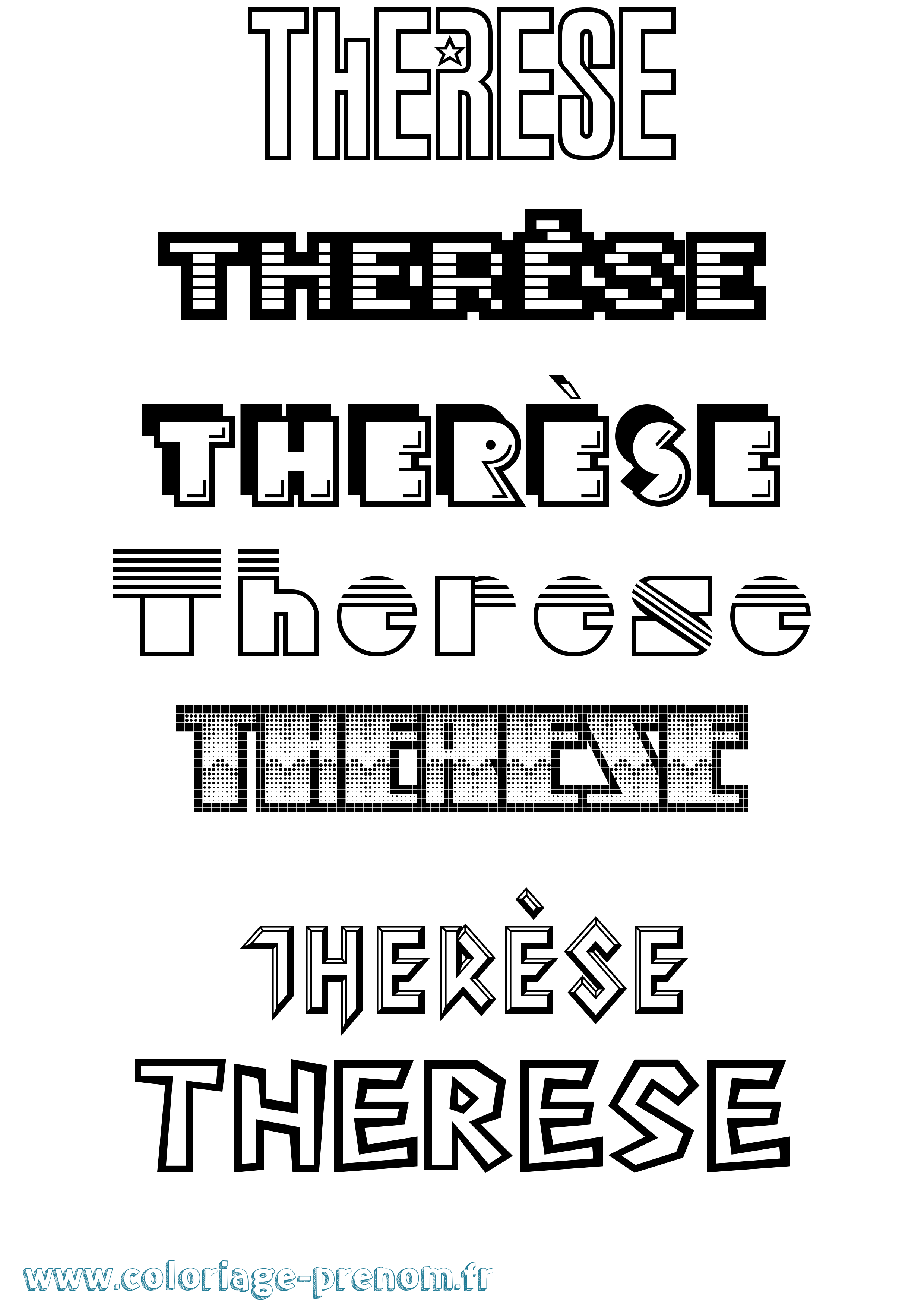Coloriage Therèse Coloriage prénom Therèse