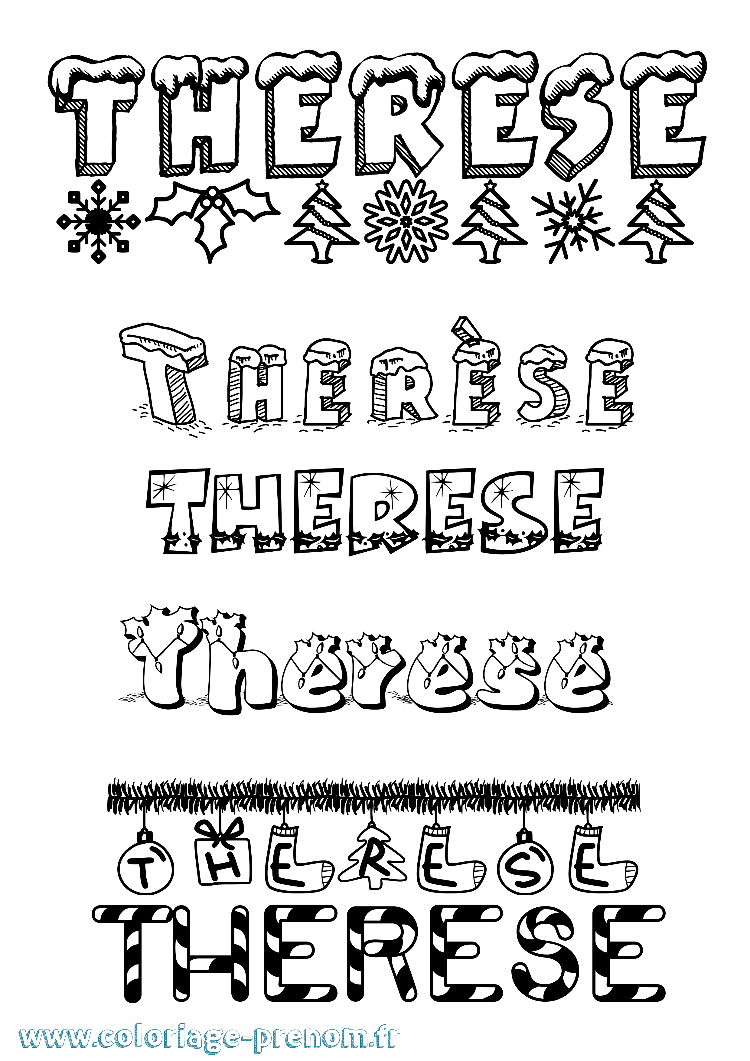 Coloriage Therèse Coloriage prénom Therèse