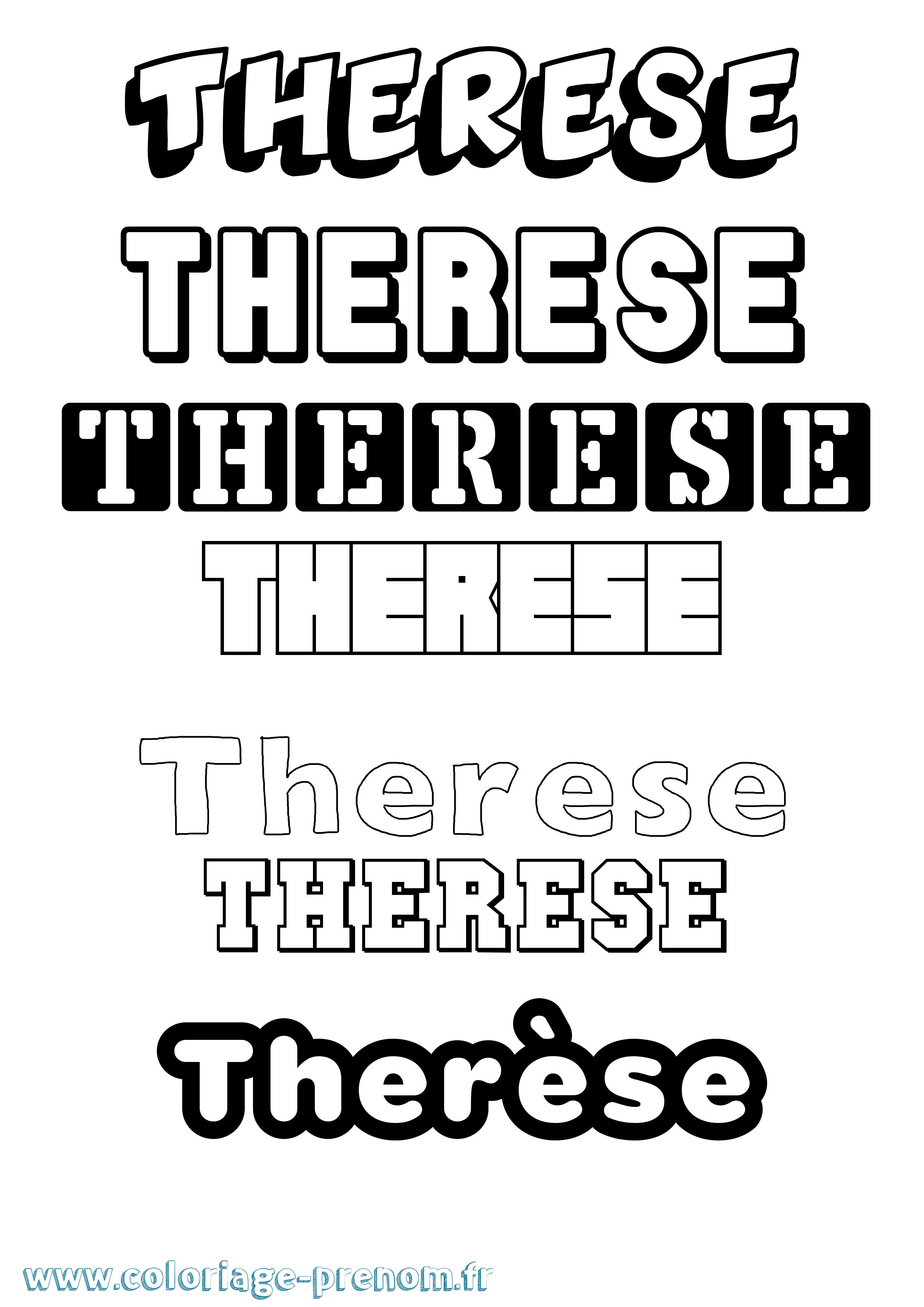 Coloriage Therèse Coloriage prénom Therèse