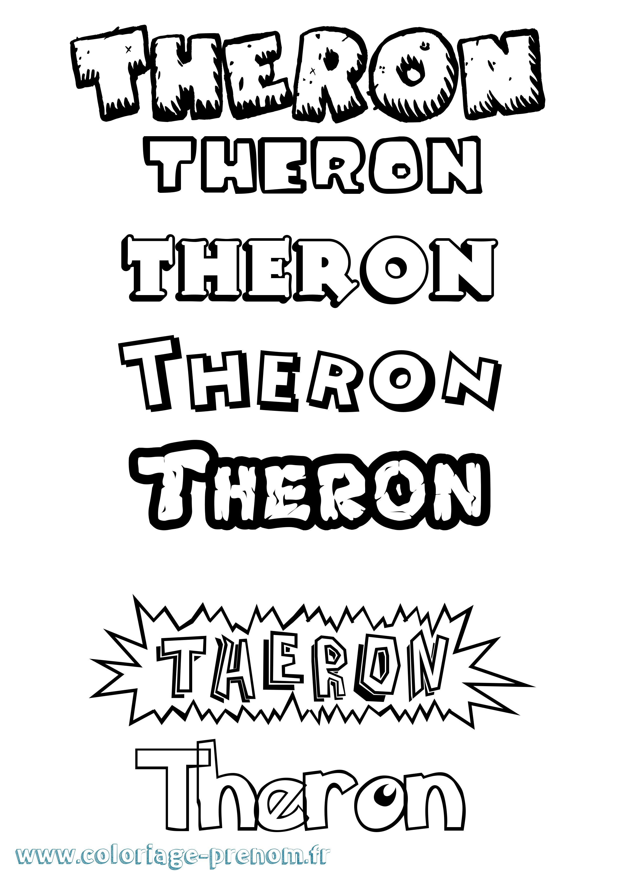 Coloriage prénom Theron Dessin Animé
