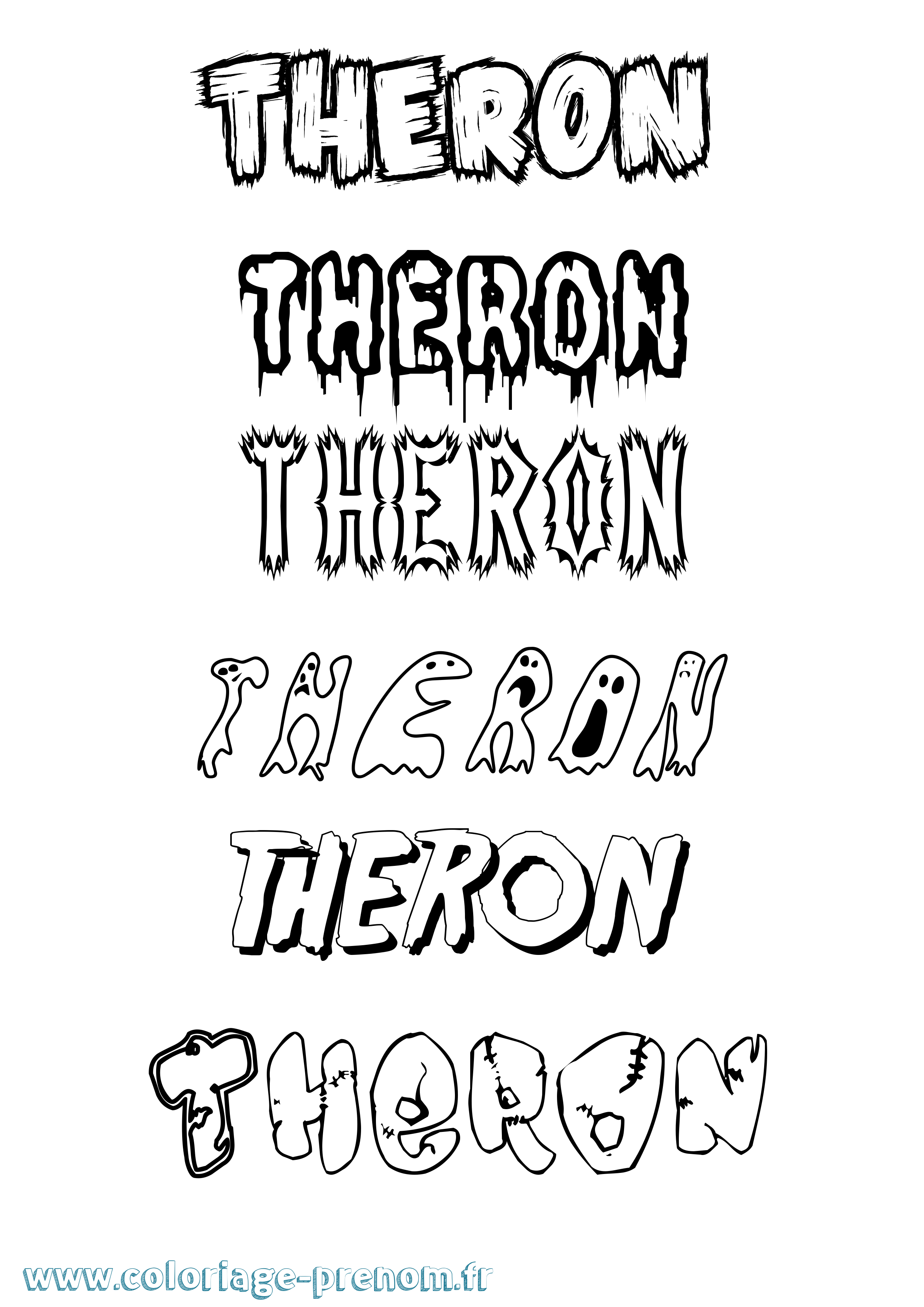 Coloriage prénom Theron Frisson