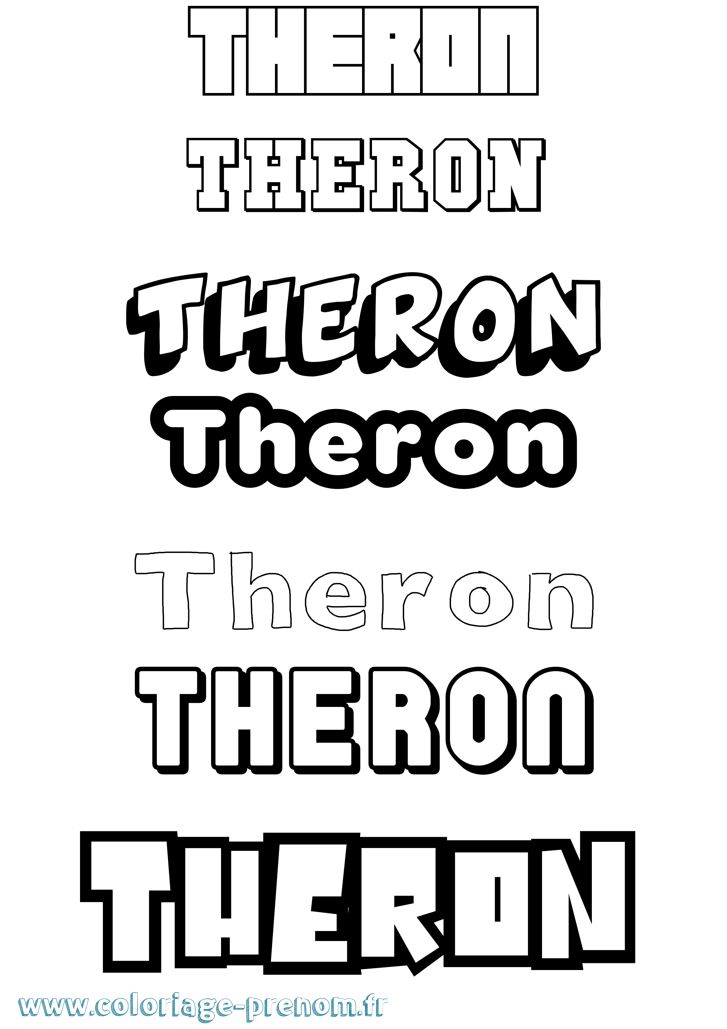 Coloriage prénom Theron Simple