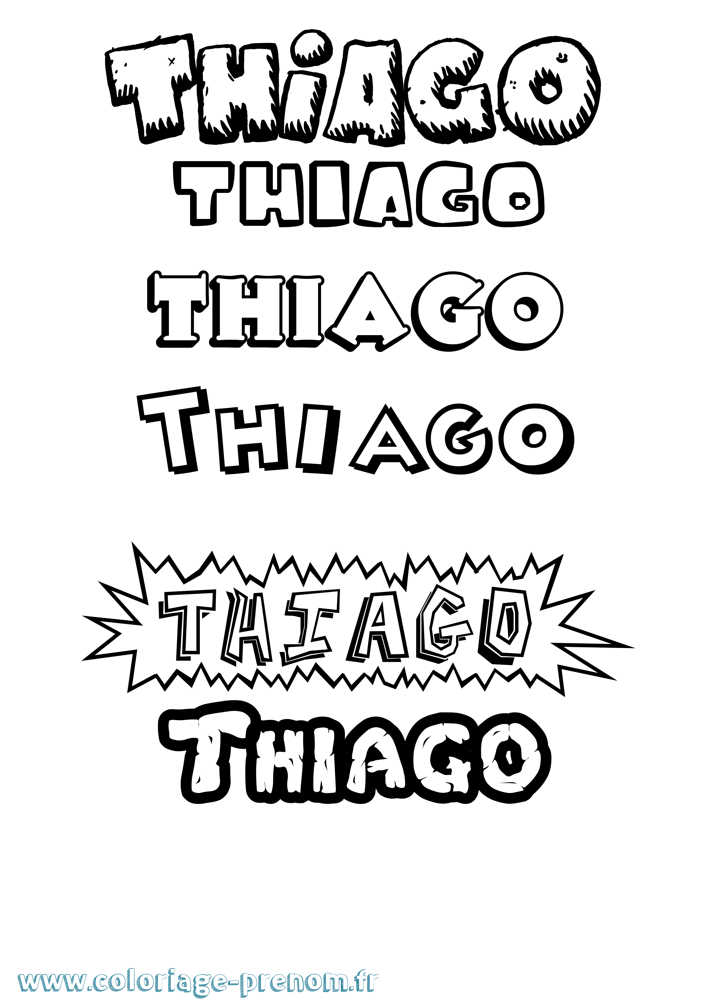 Coloriage Thiago Coloriage prénom Thiago