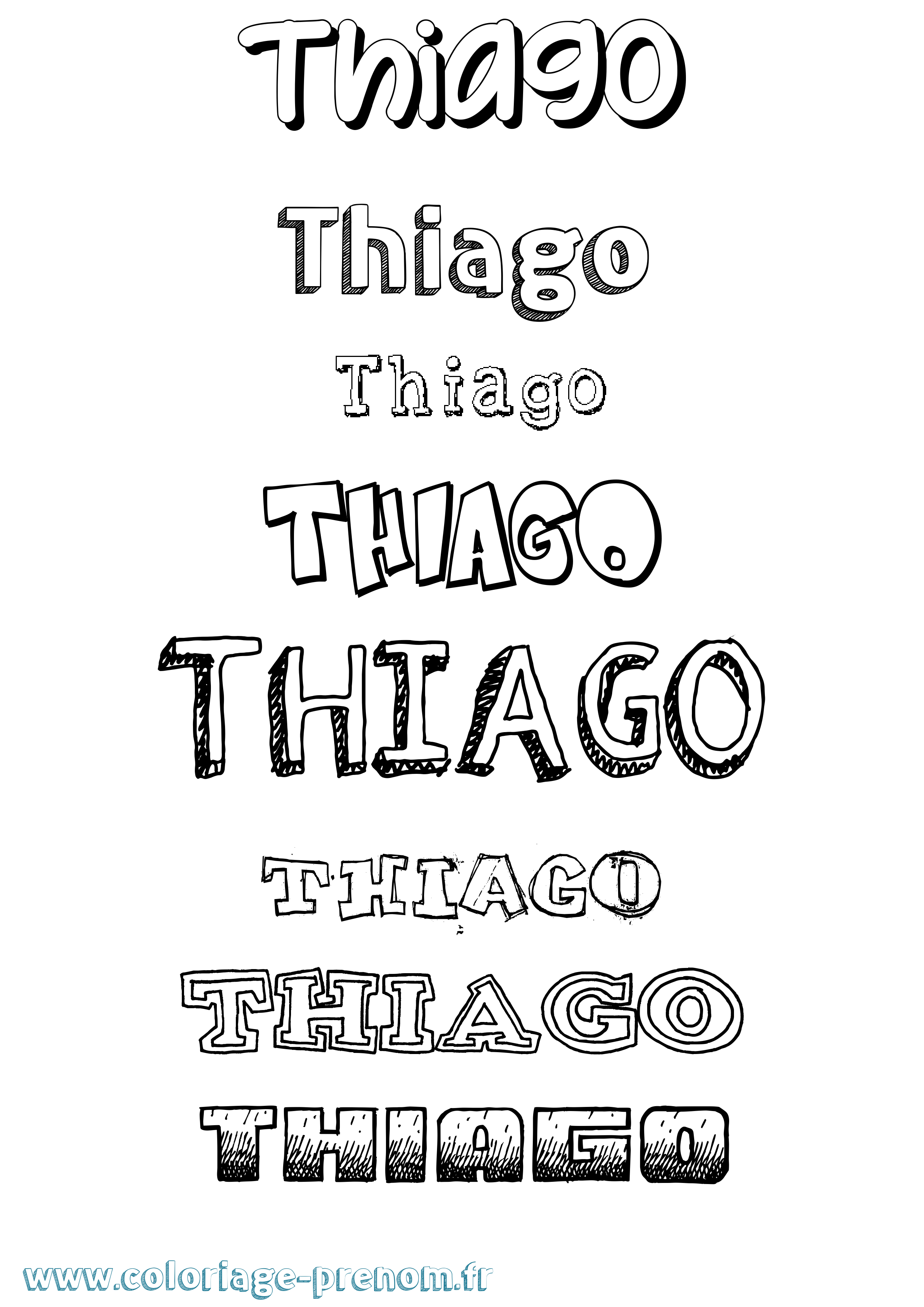 Coloriage Thiago Coloriage prénom Thiago