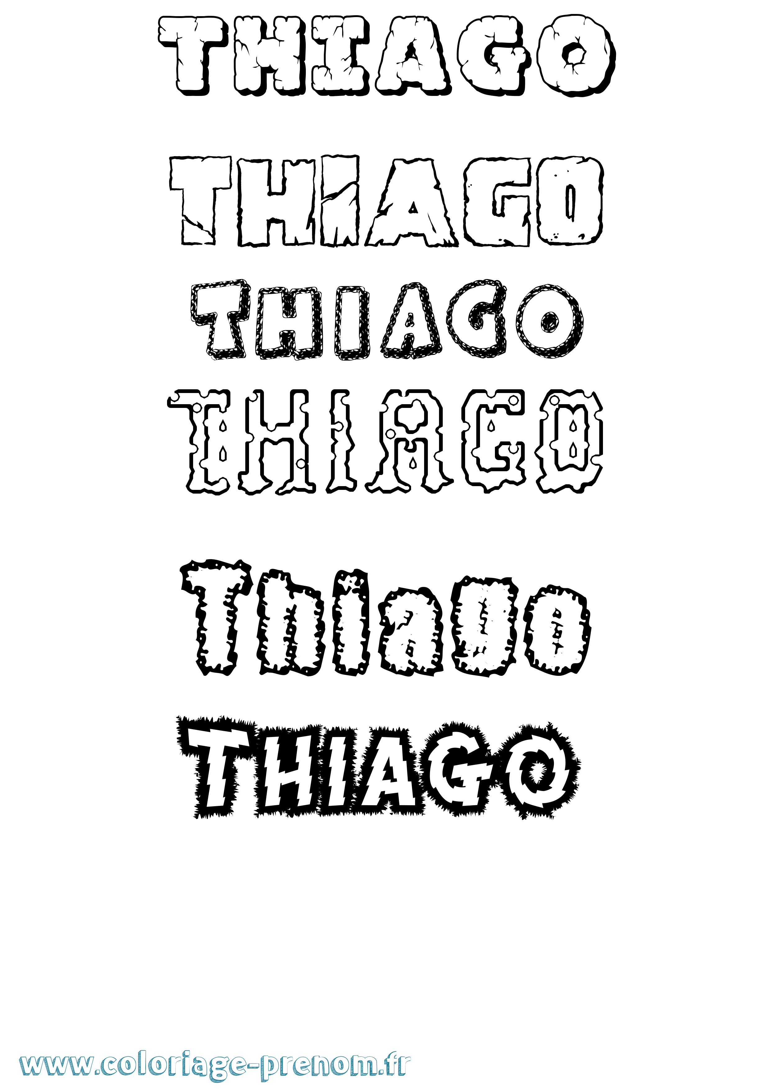 Coloriage Thiago Coloriage prénom Thiago