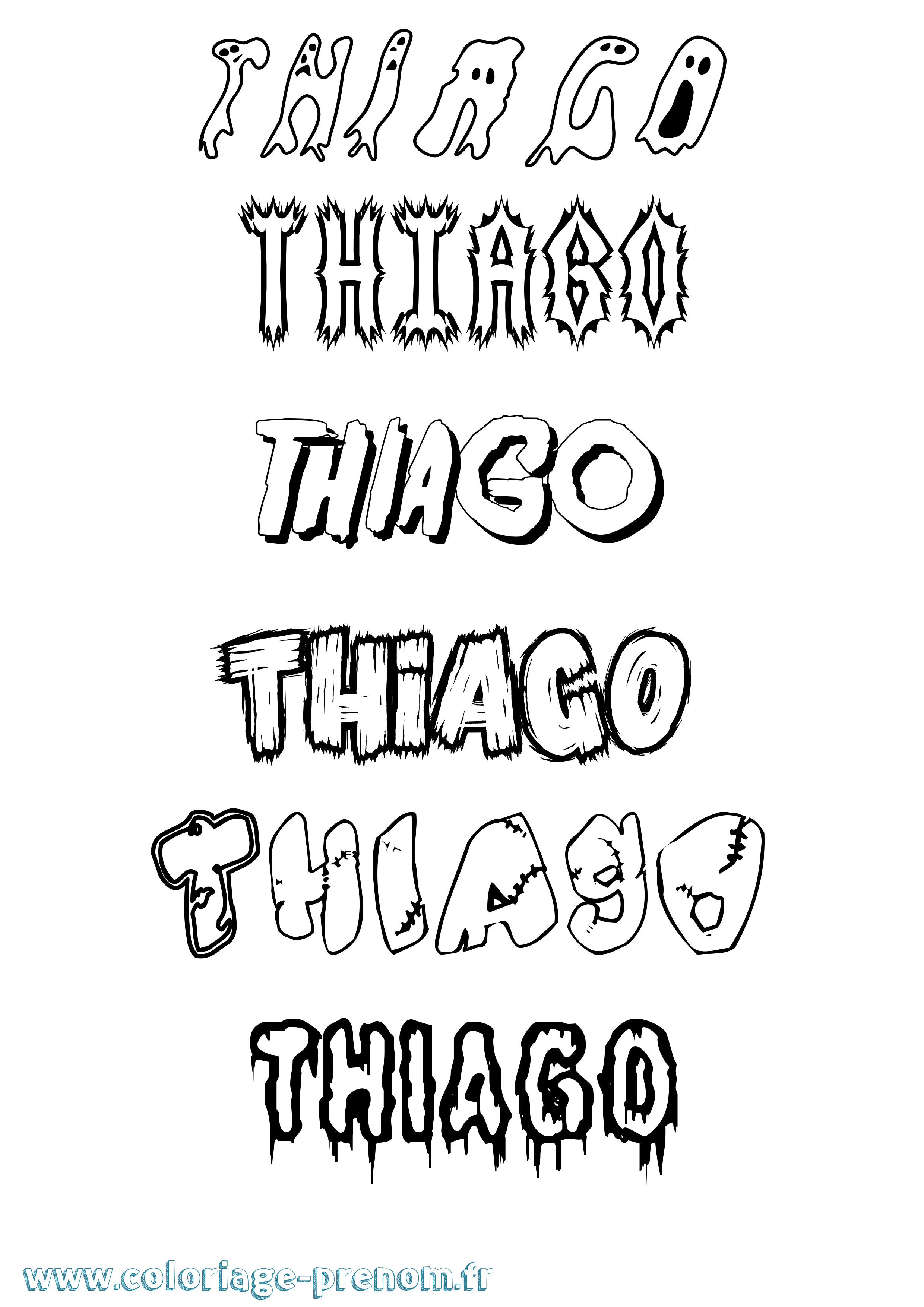 Coloriage Thiago Coloriage prénom Thiago
