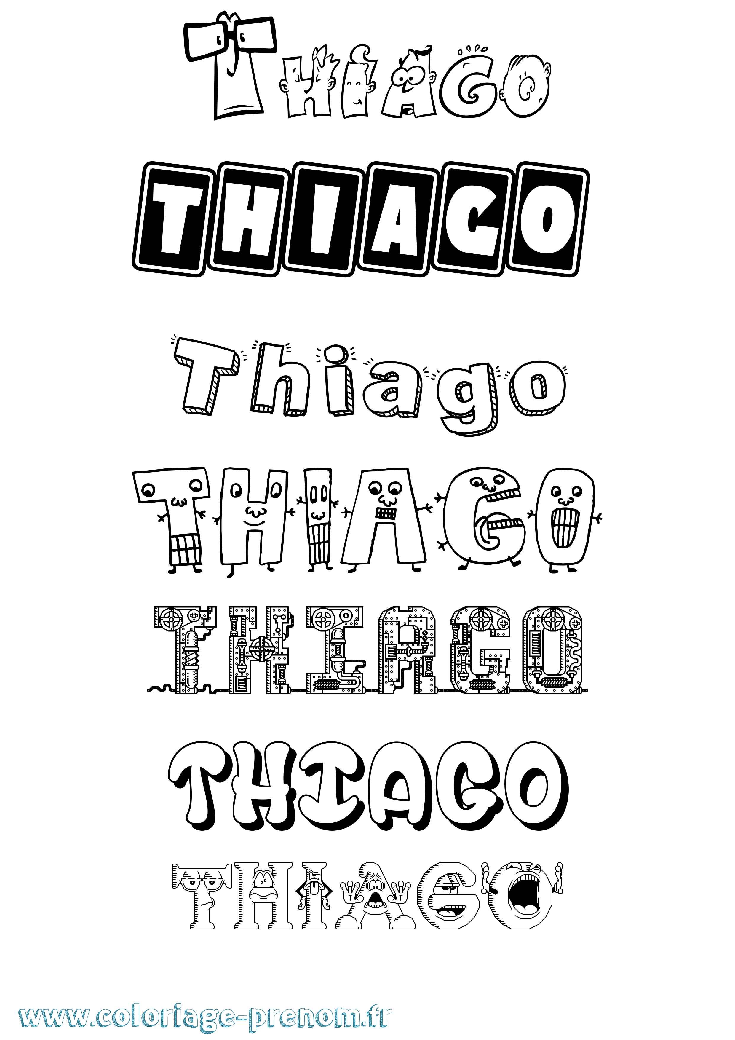 Coloriage Thiago Coloriage prénom Thiago