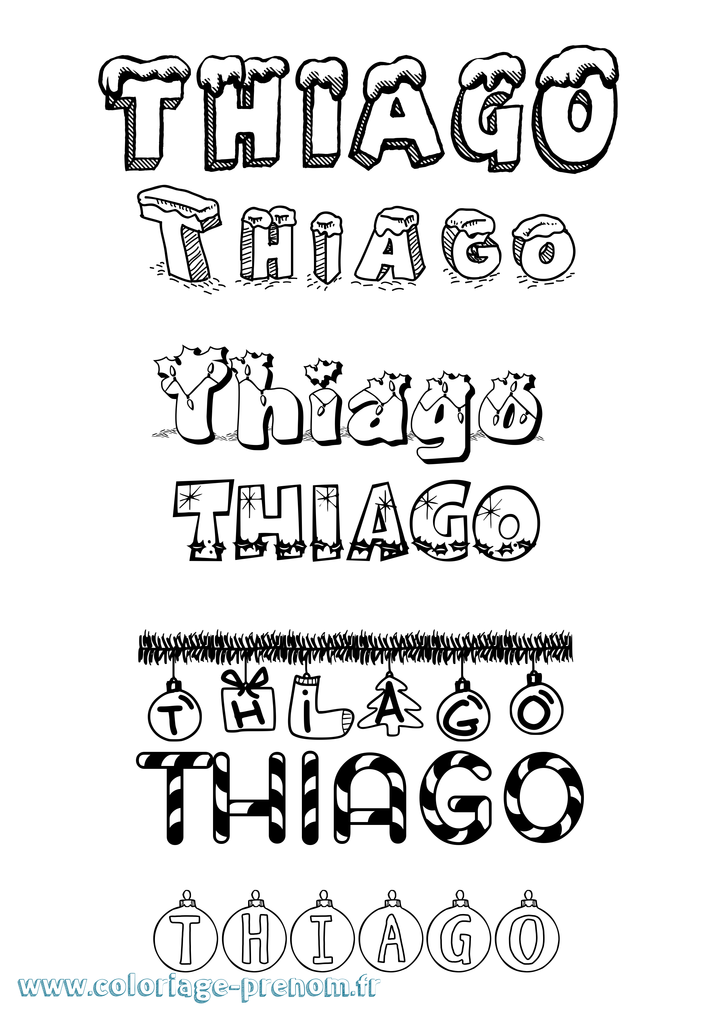 Coloriage prénom Thiago