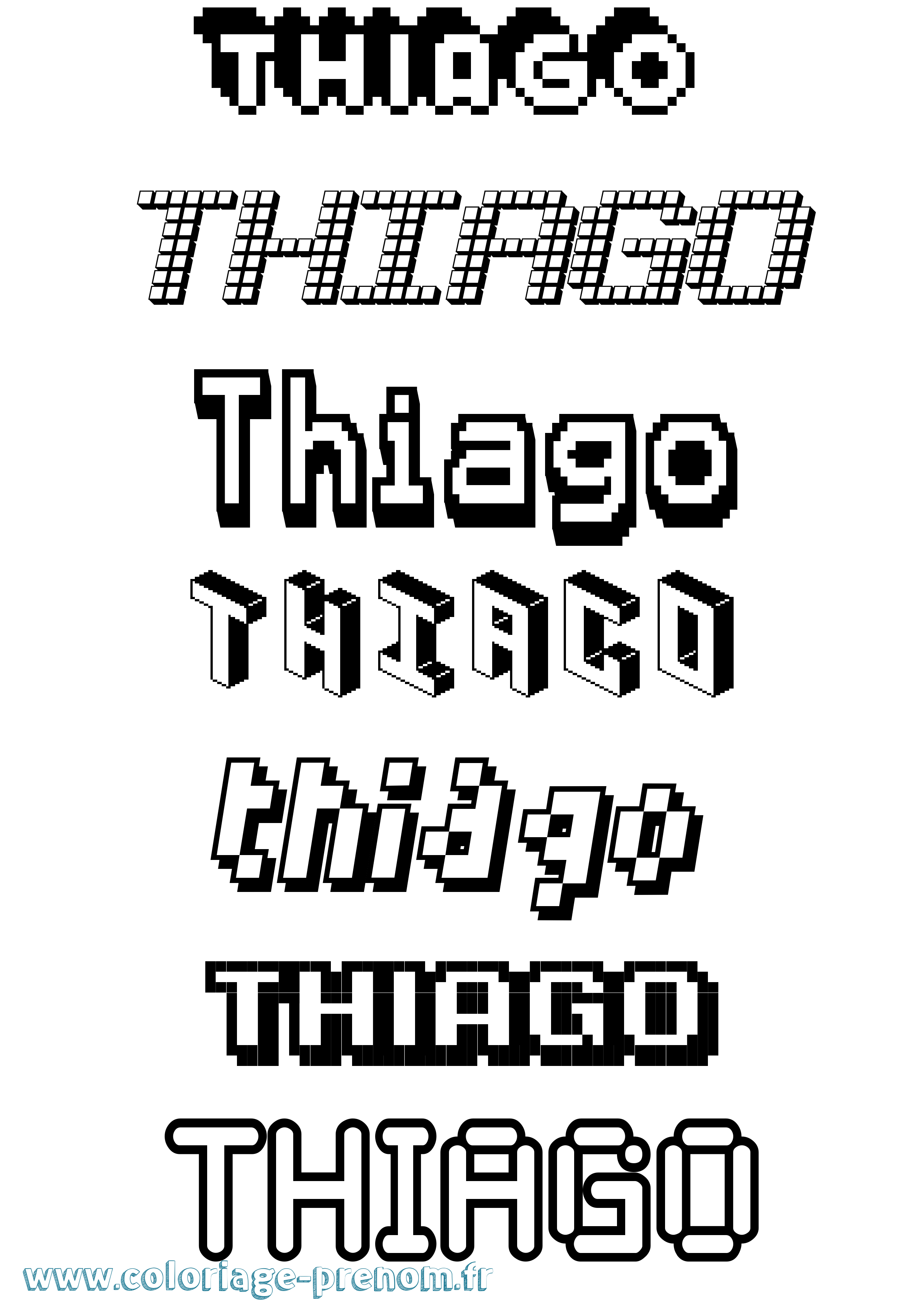 Coloriage prénom Thiago