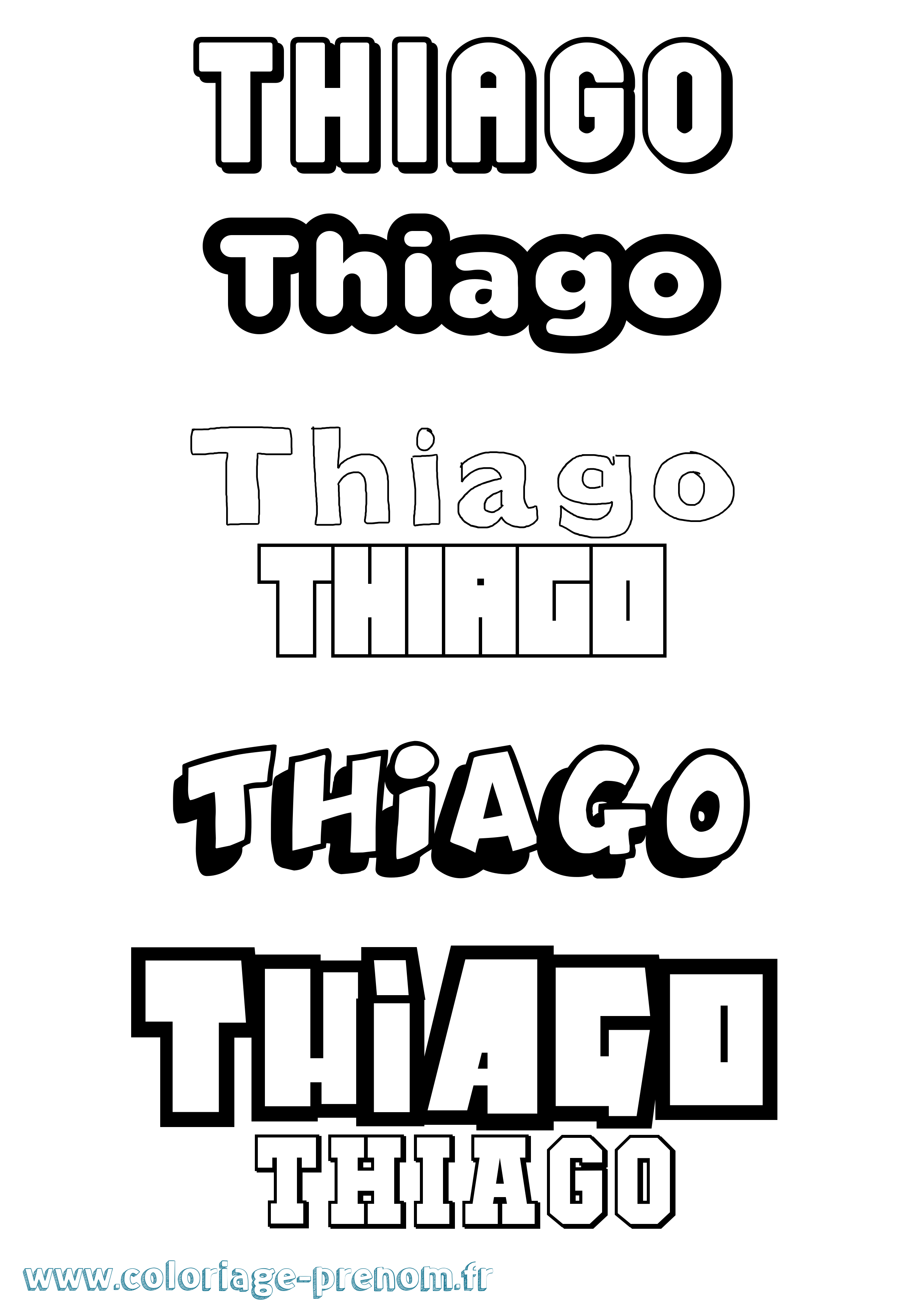 Coloriage Thiago Coloriage prénom Thiago