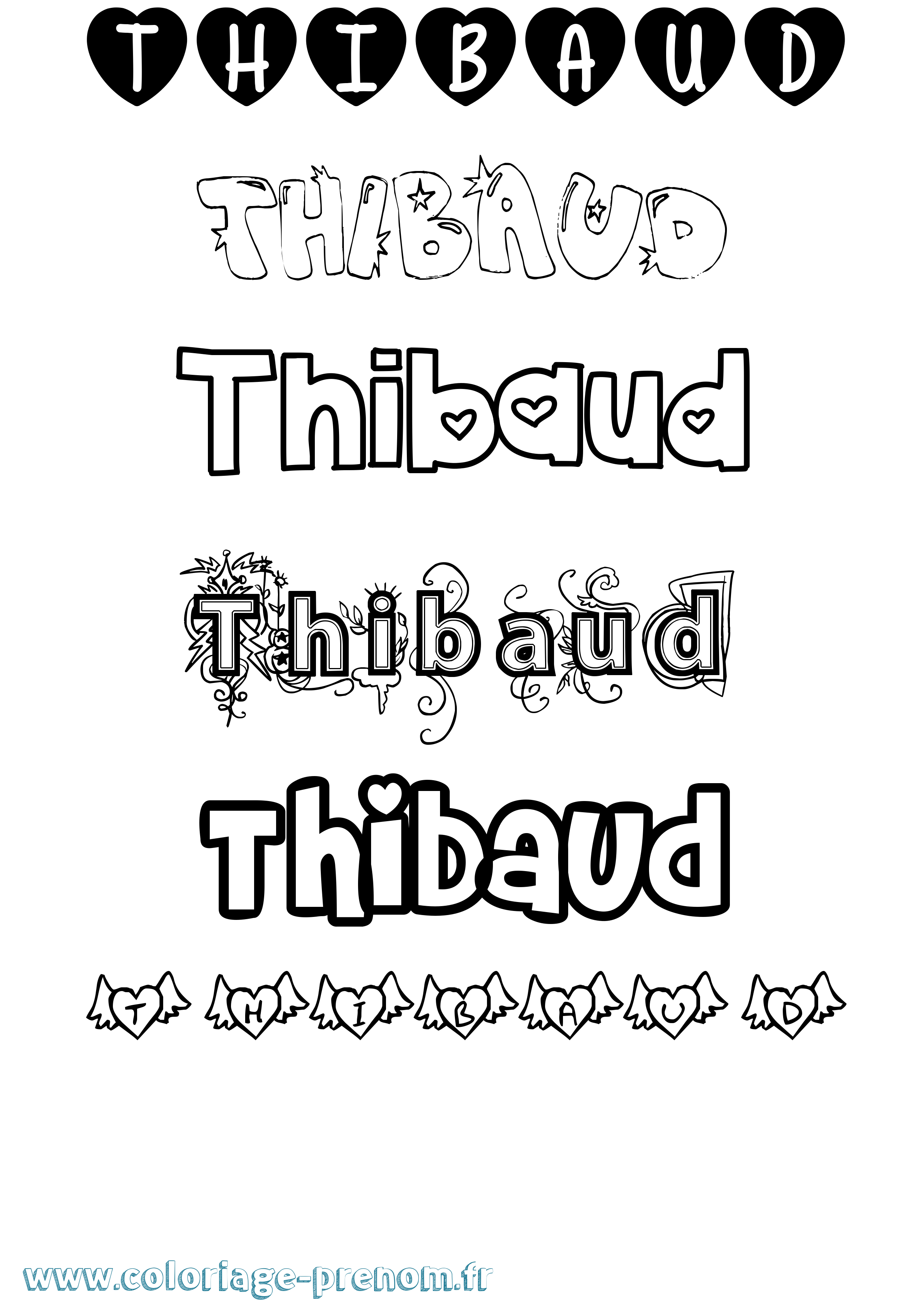 Coloriage prénom Thibaud