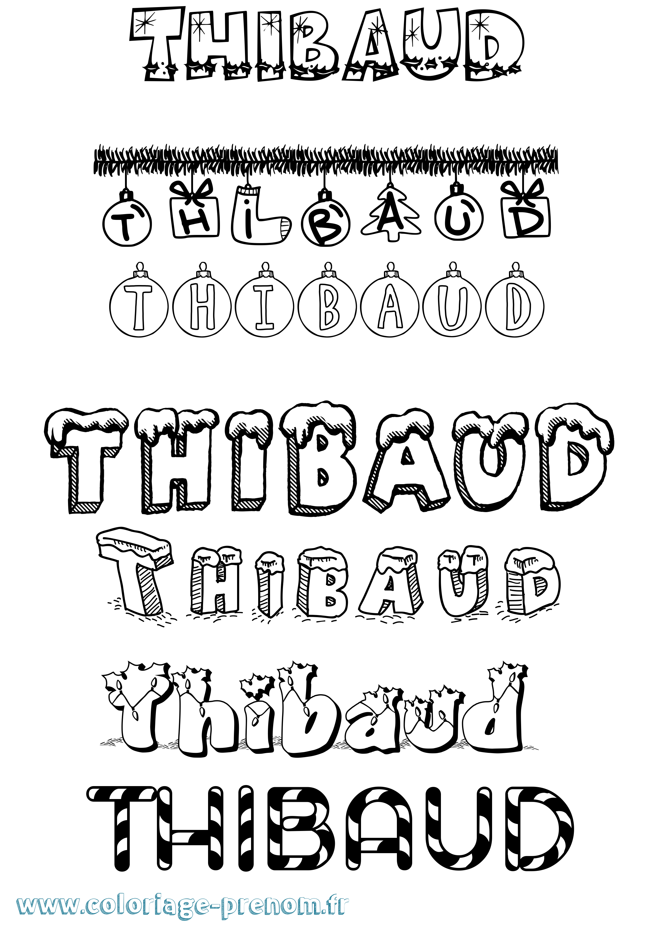 Coloriage prénom Thibaud