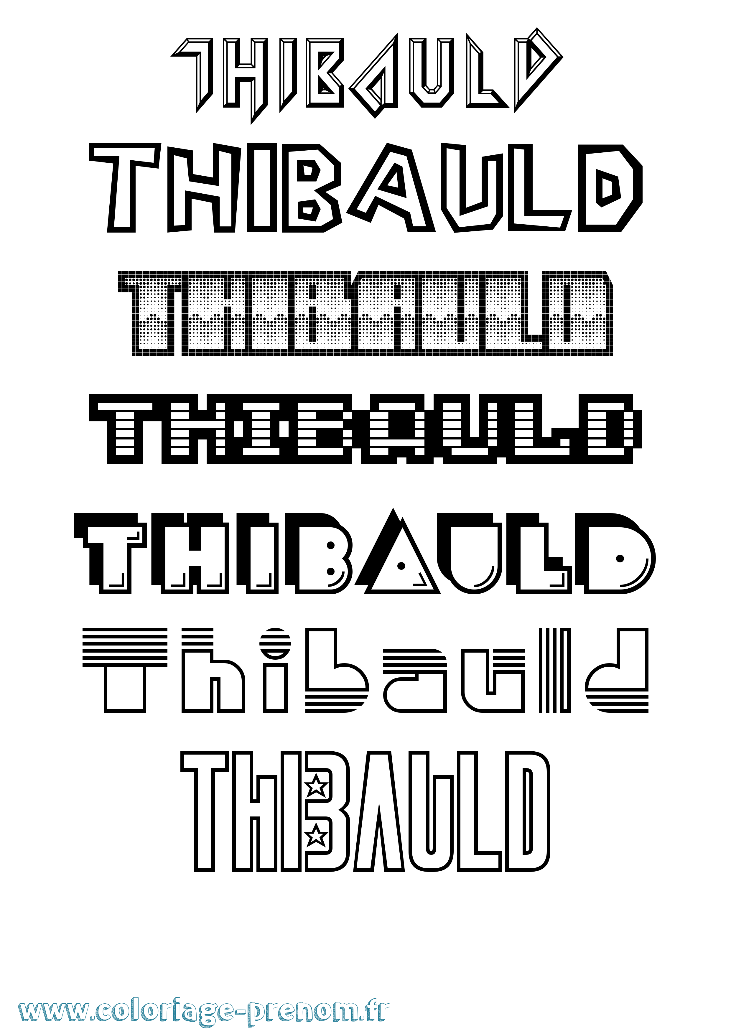 Coloriage Thibauld Jeux Vidéos Coloriage prénom Thibauld Jeux Vidéos