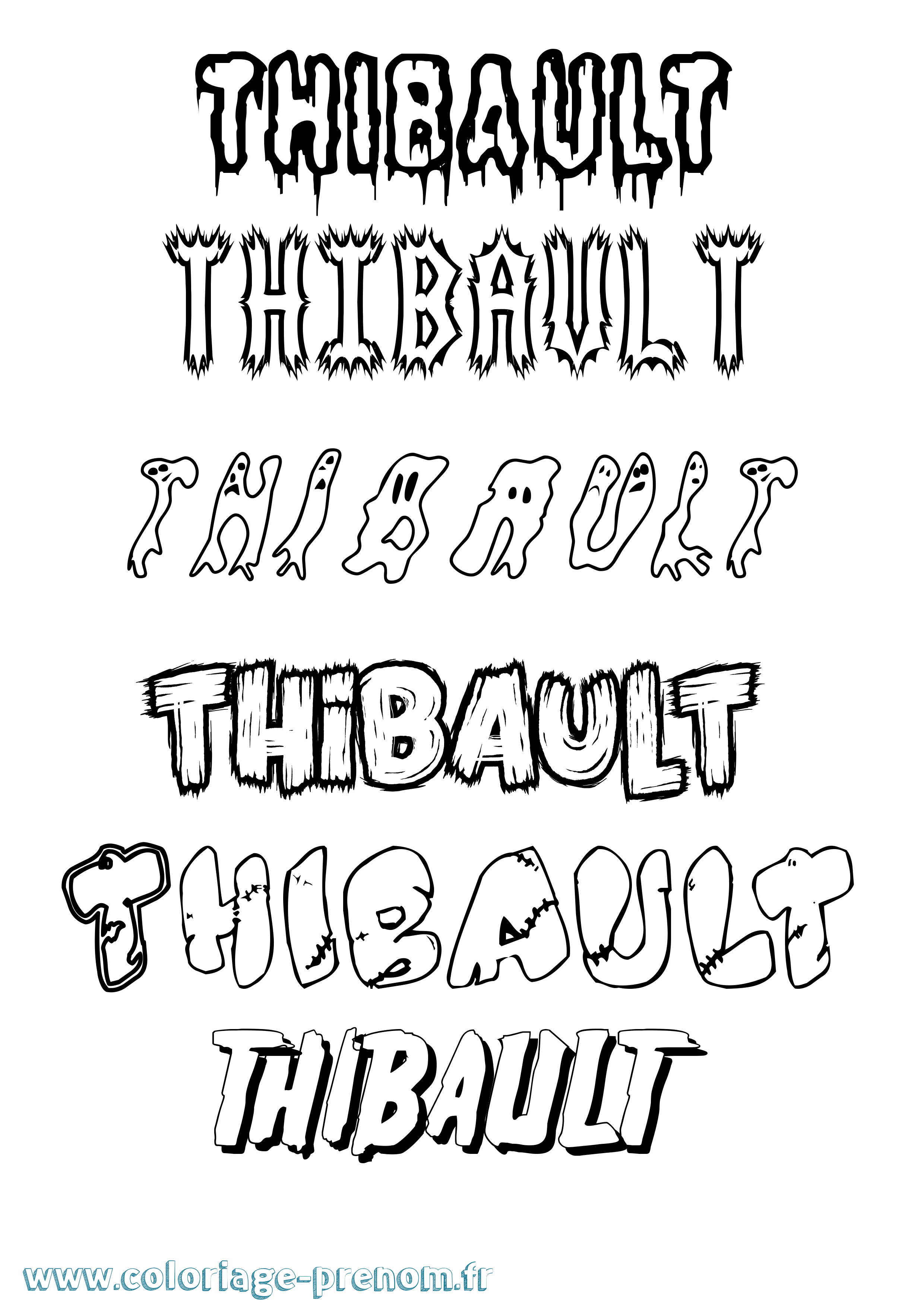 Coloriage prénom Thibault