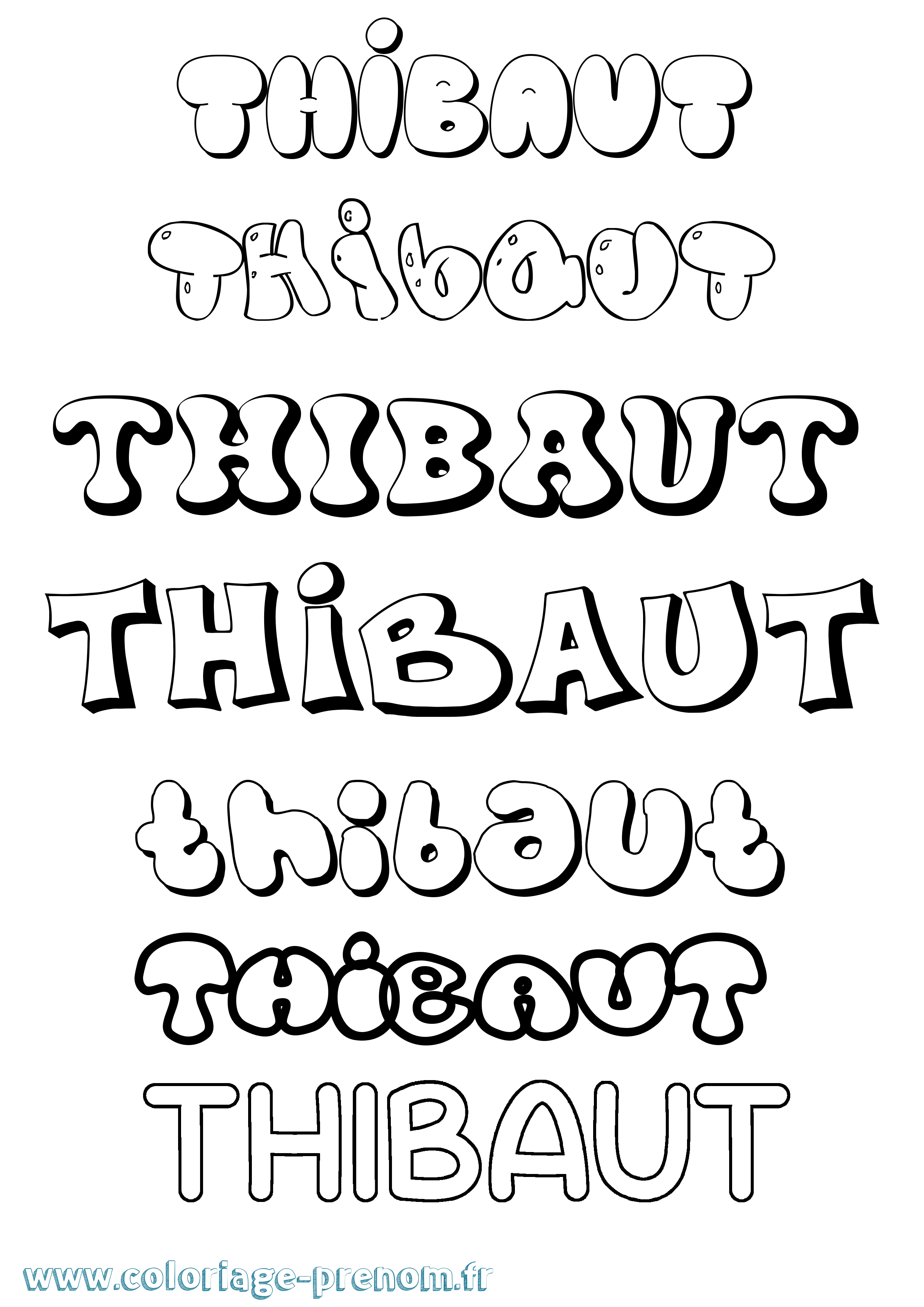 Coloriage prénom Thibaut