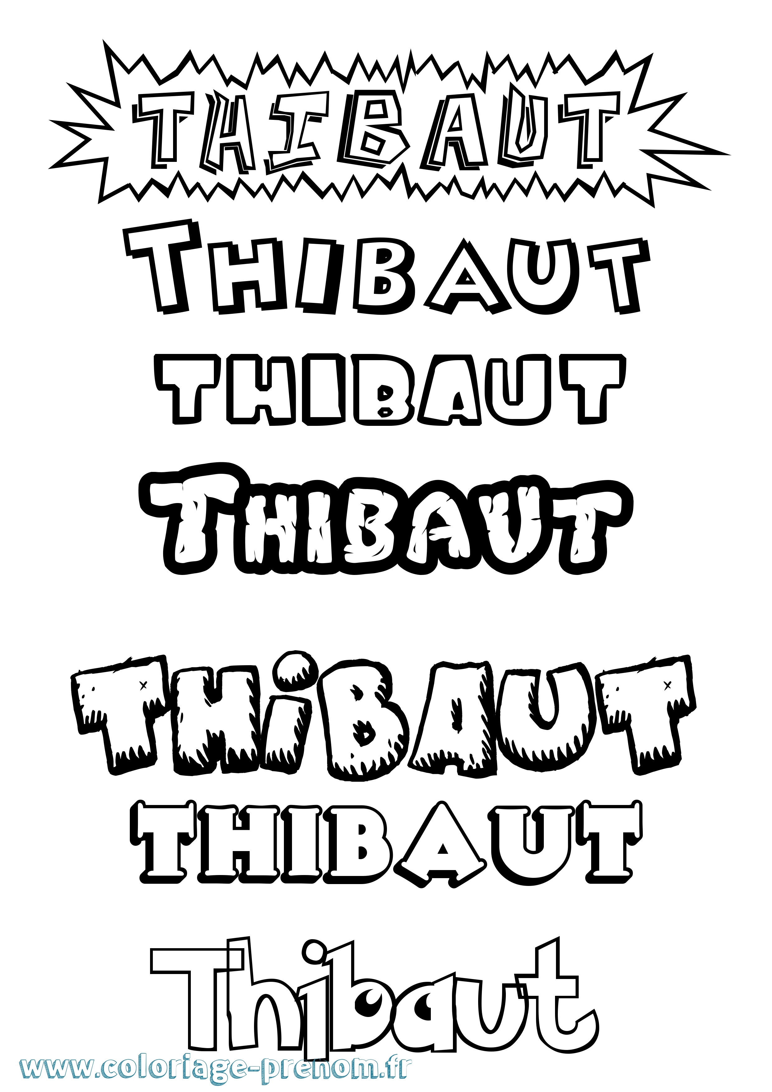 Coloriage prénom Thibaut