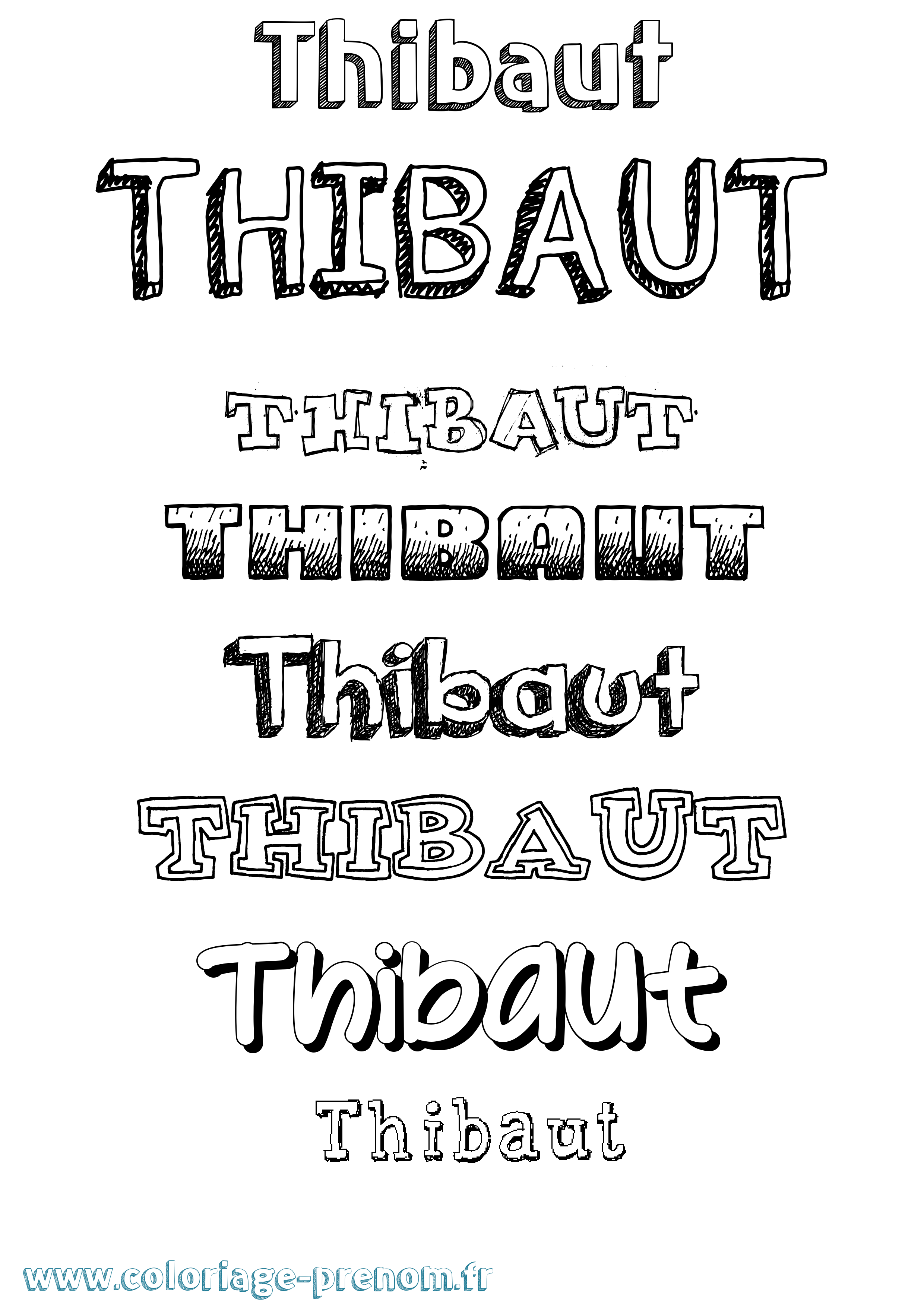 Coloriage Thibaut Coloriage prénom Thibaut
