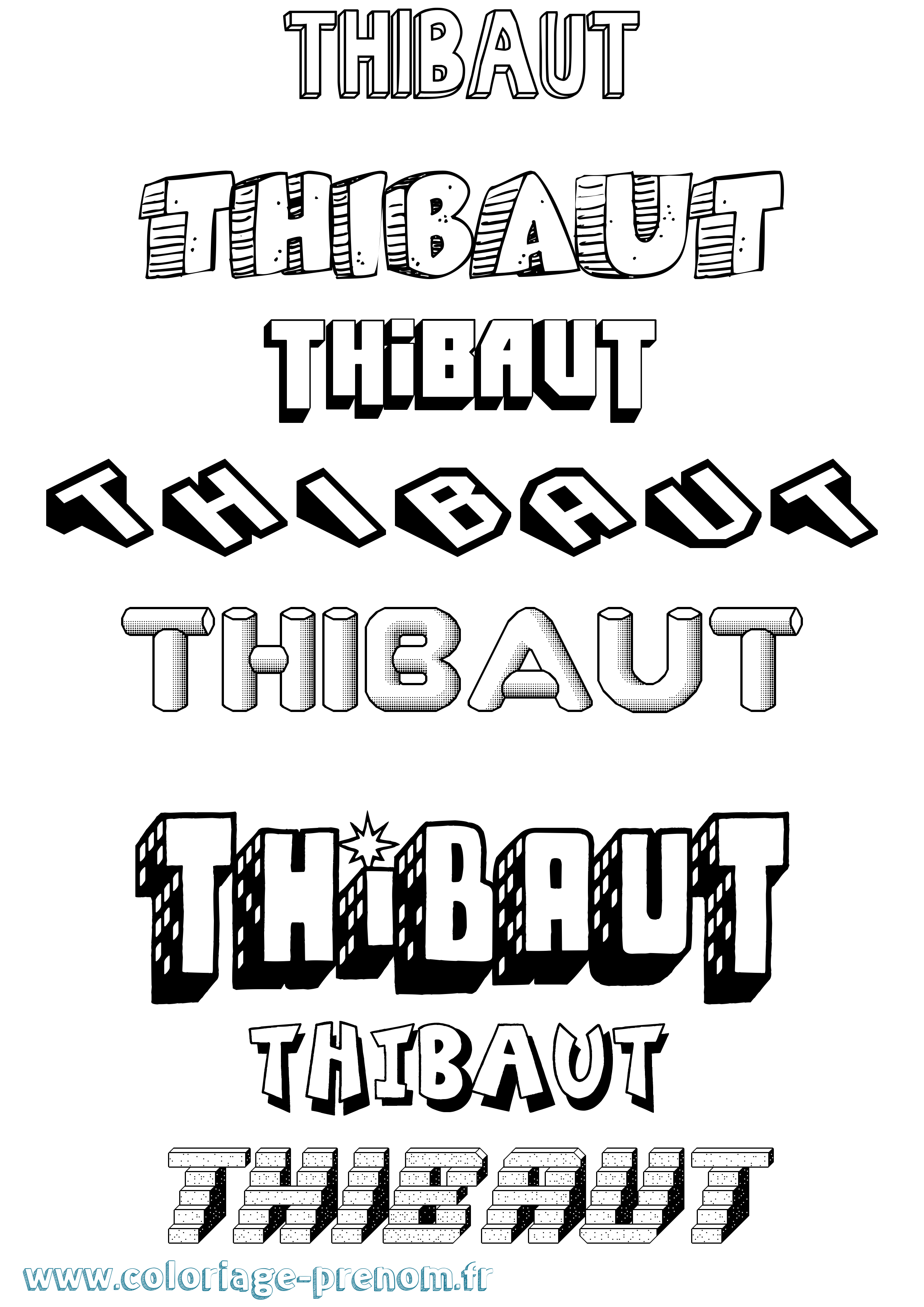 Coloriage Thibaut Coloriage prénom Thibaut