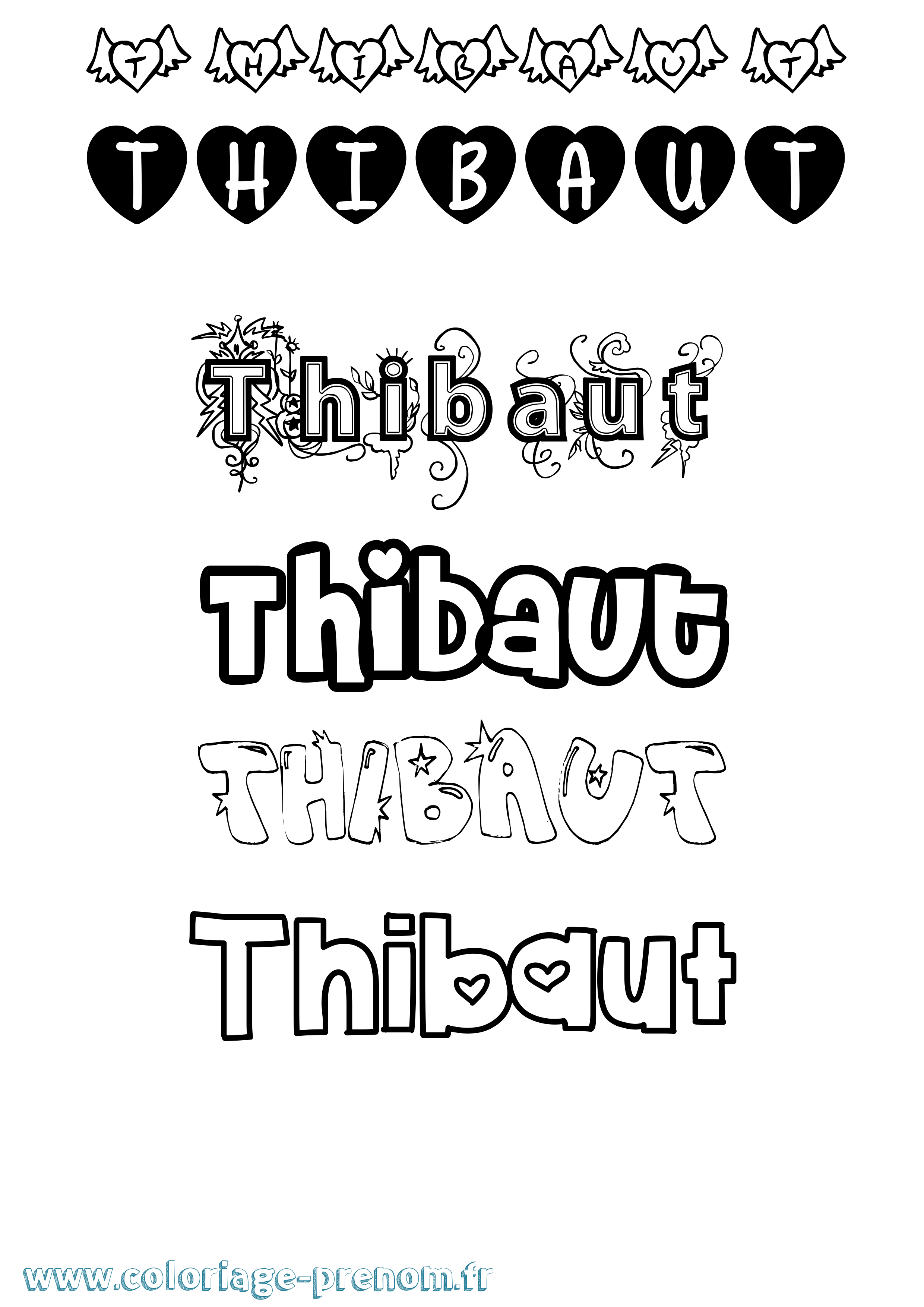 Coloriage Thibaut Coloriage prénom Thibaut