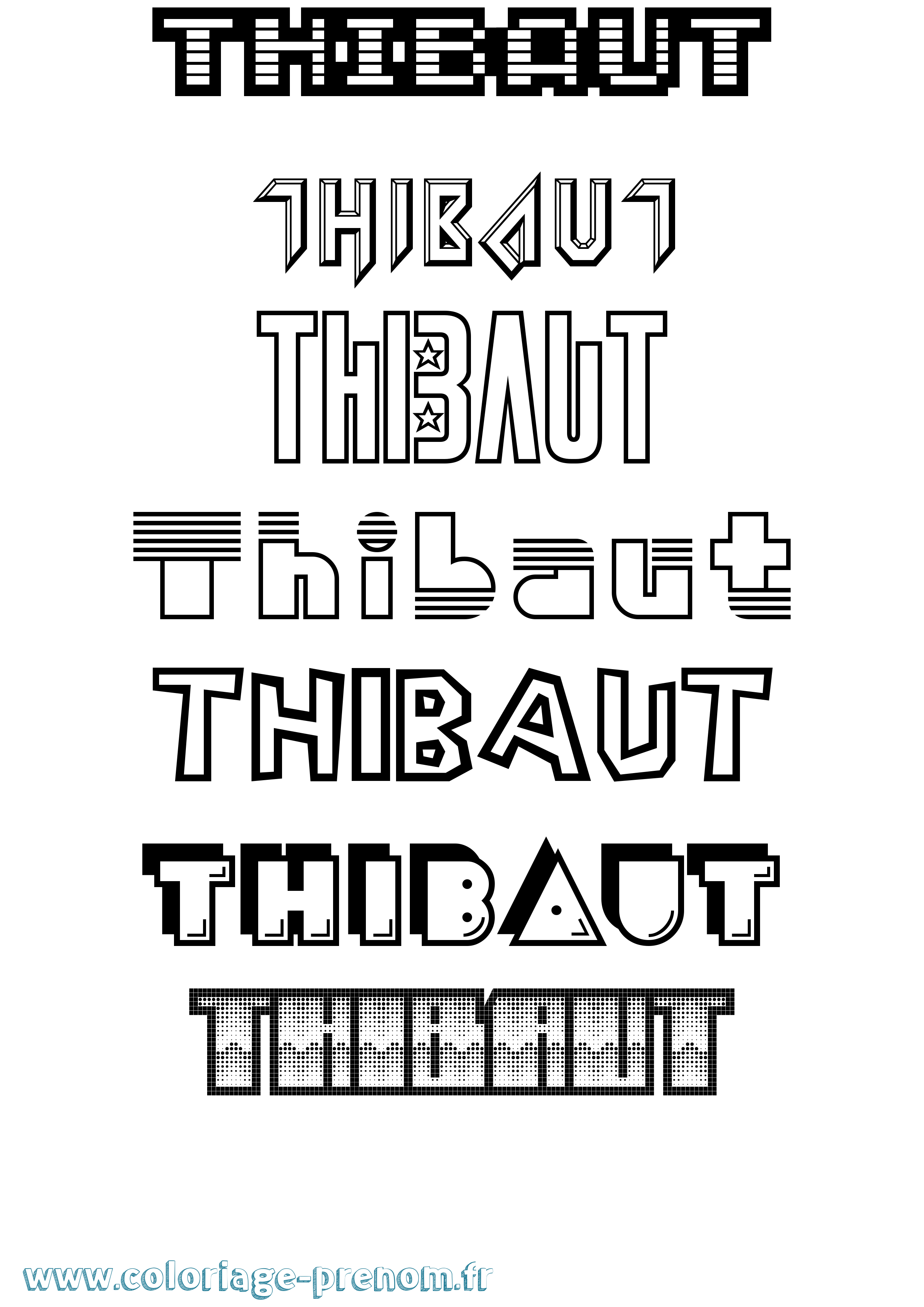Coloriage Thibaut Coloriage prénom Thibaut