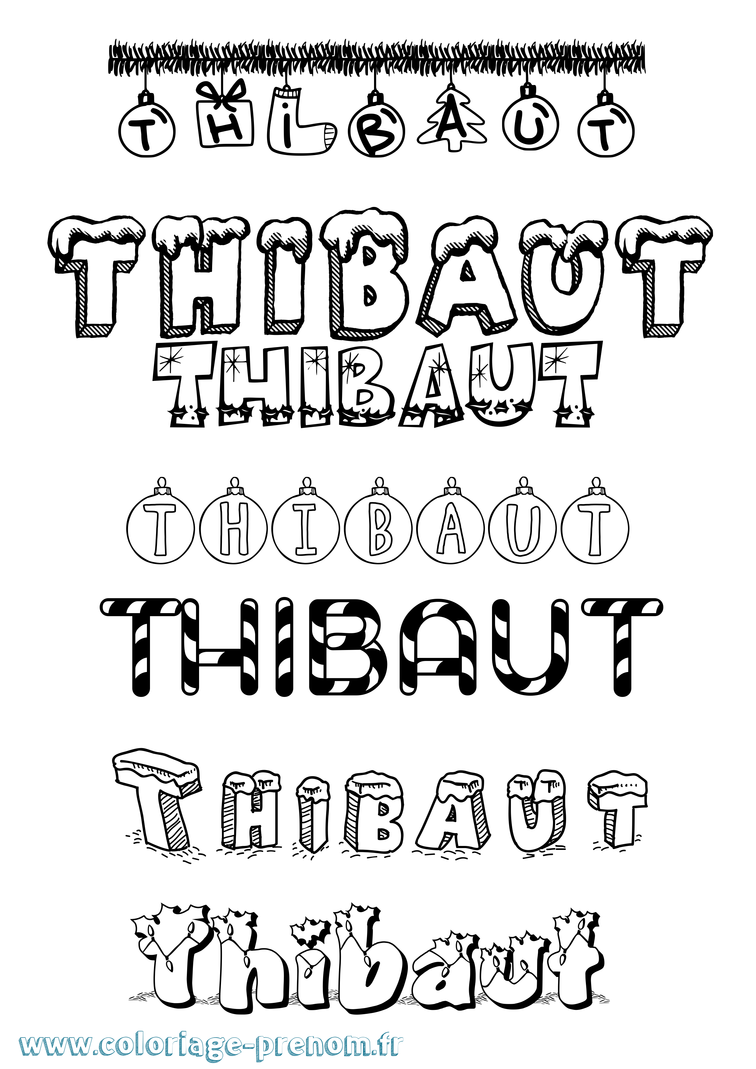 Coloriage Thibaut Coloriage prénom Thibaut