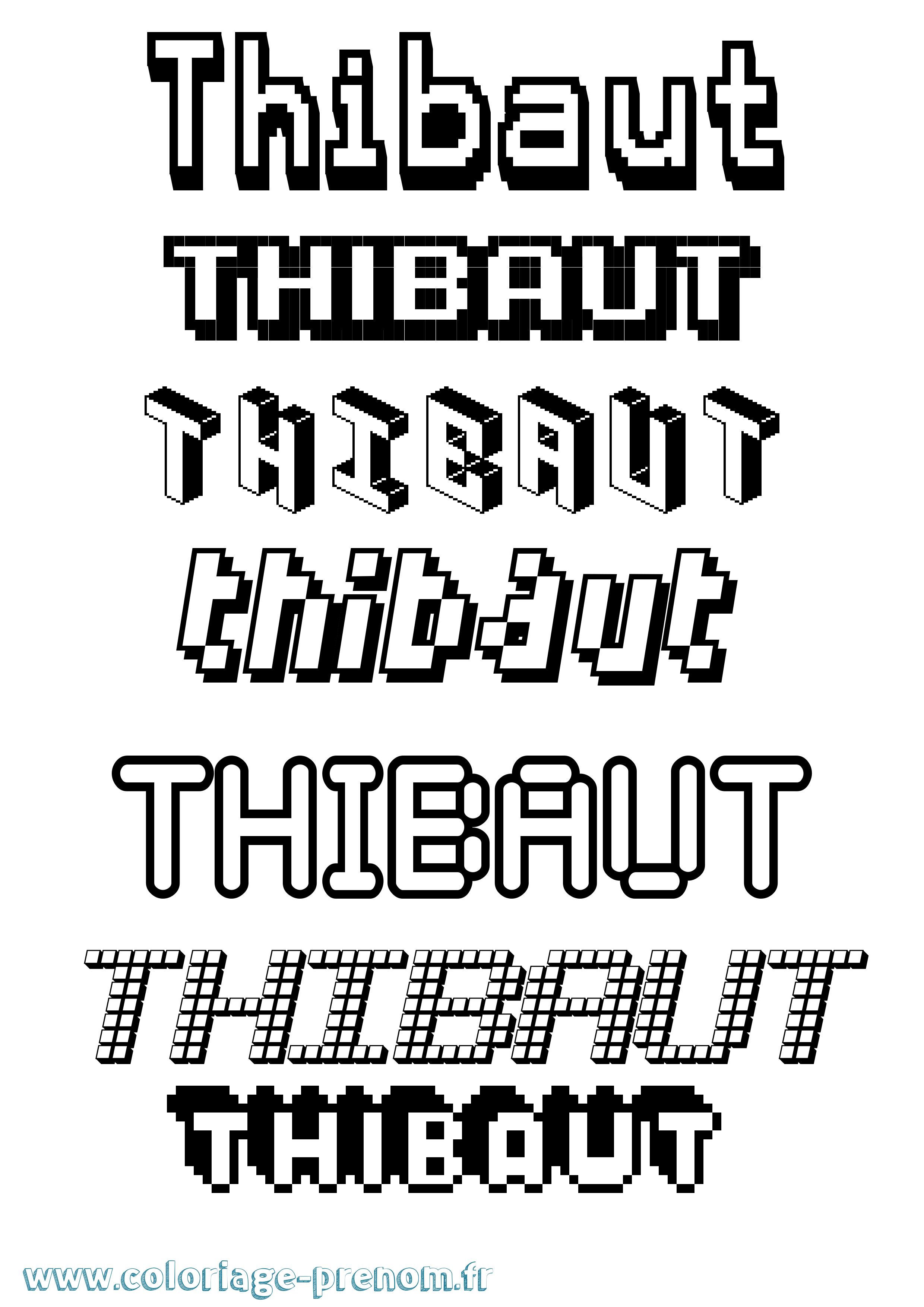 Coloriage Thibaut Coloriage prénom Thibaut