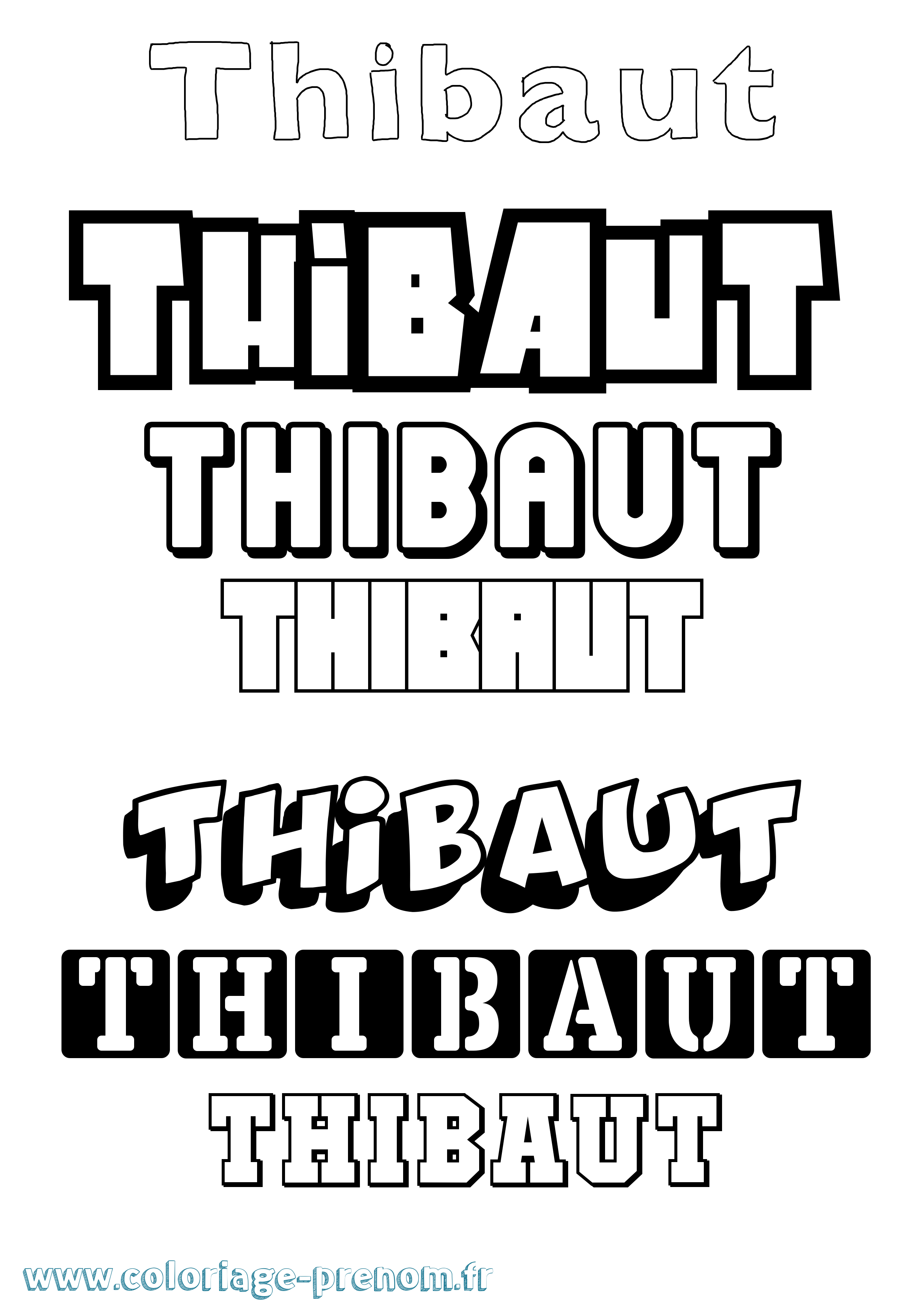 Coloriage Thibaut Coloriage prénom Thibaut
