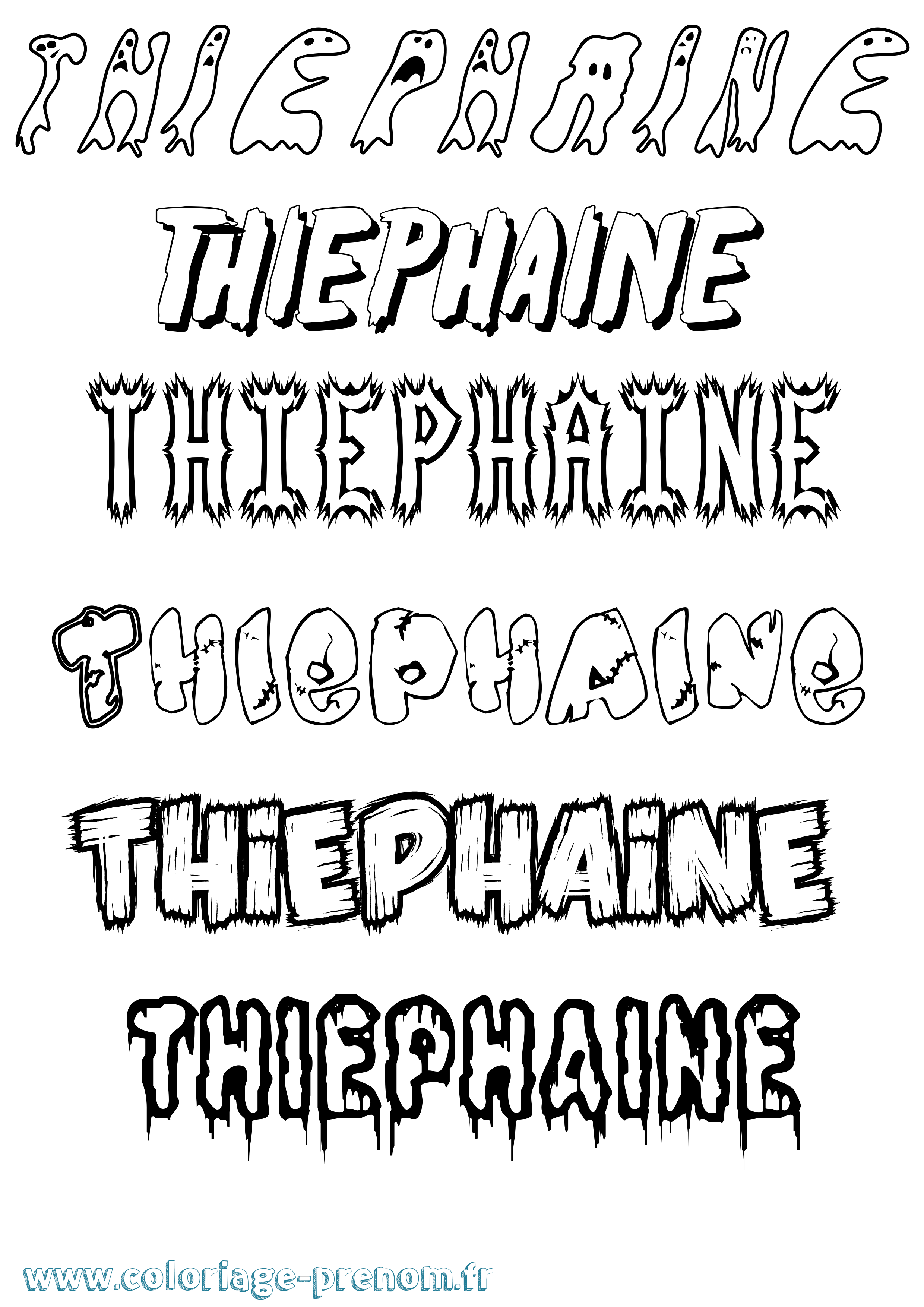 Coloriage Thiephaine Frisson Coloriage prénom Thiephaine Frisson