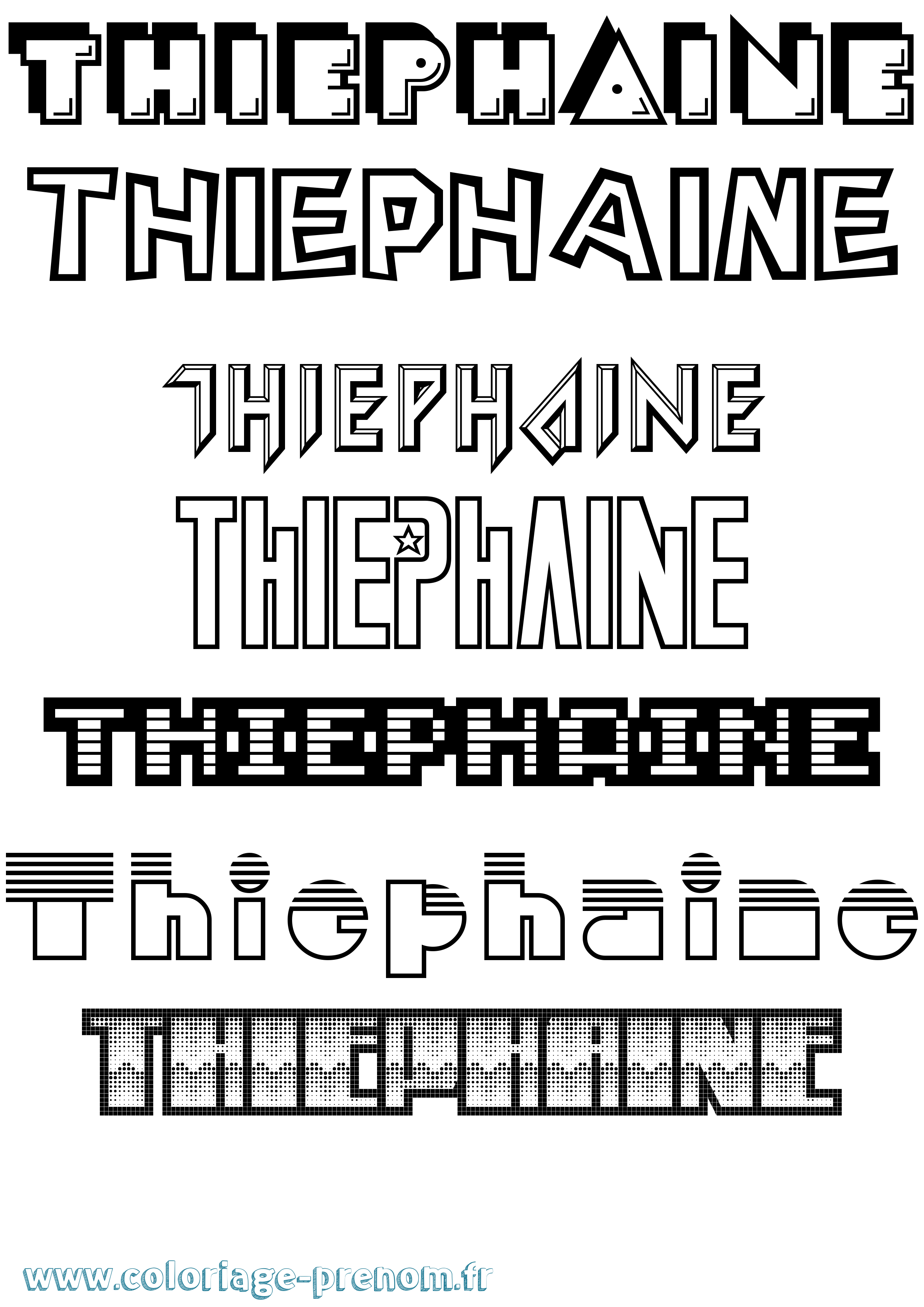 Coloriage Thiephaine Jeux Vidéos Coloriage prénom Thiephaine Jeux Vidéos