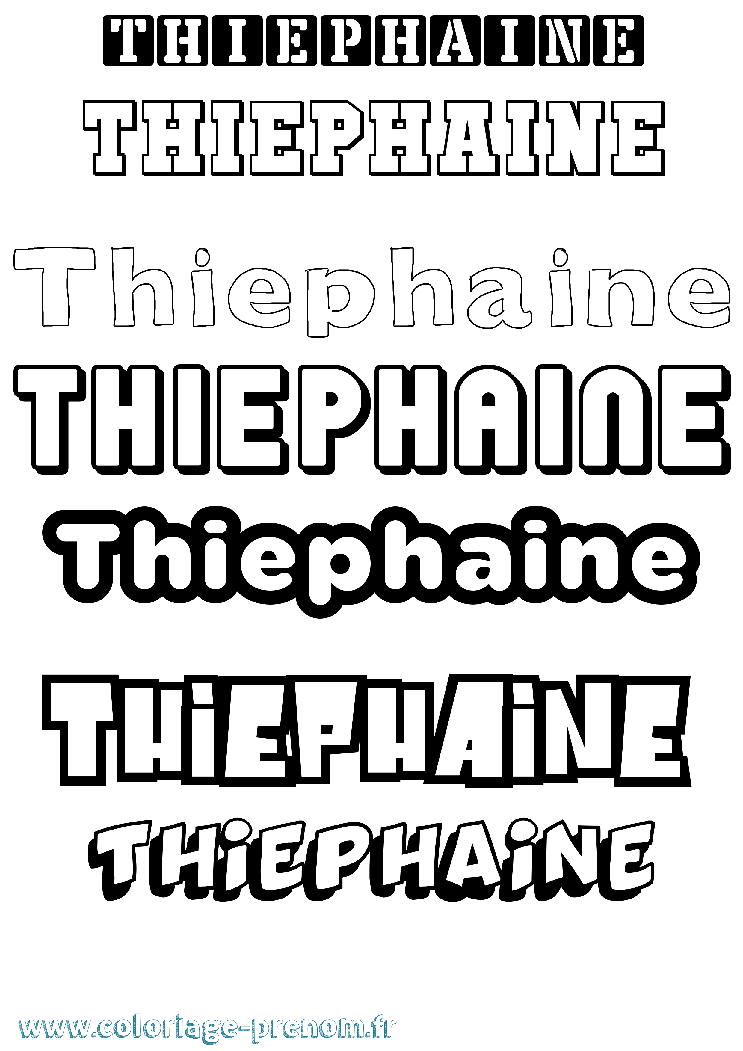 Coloriage Thiephaine Simple Coloriage prénom Thiephaine Simple