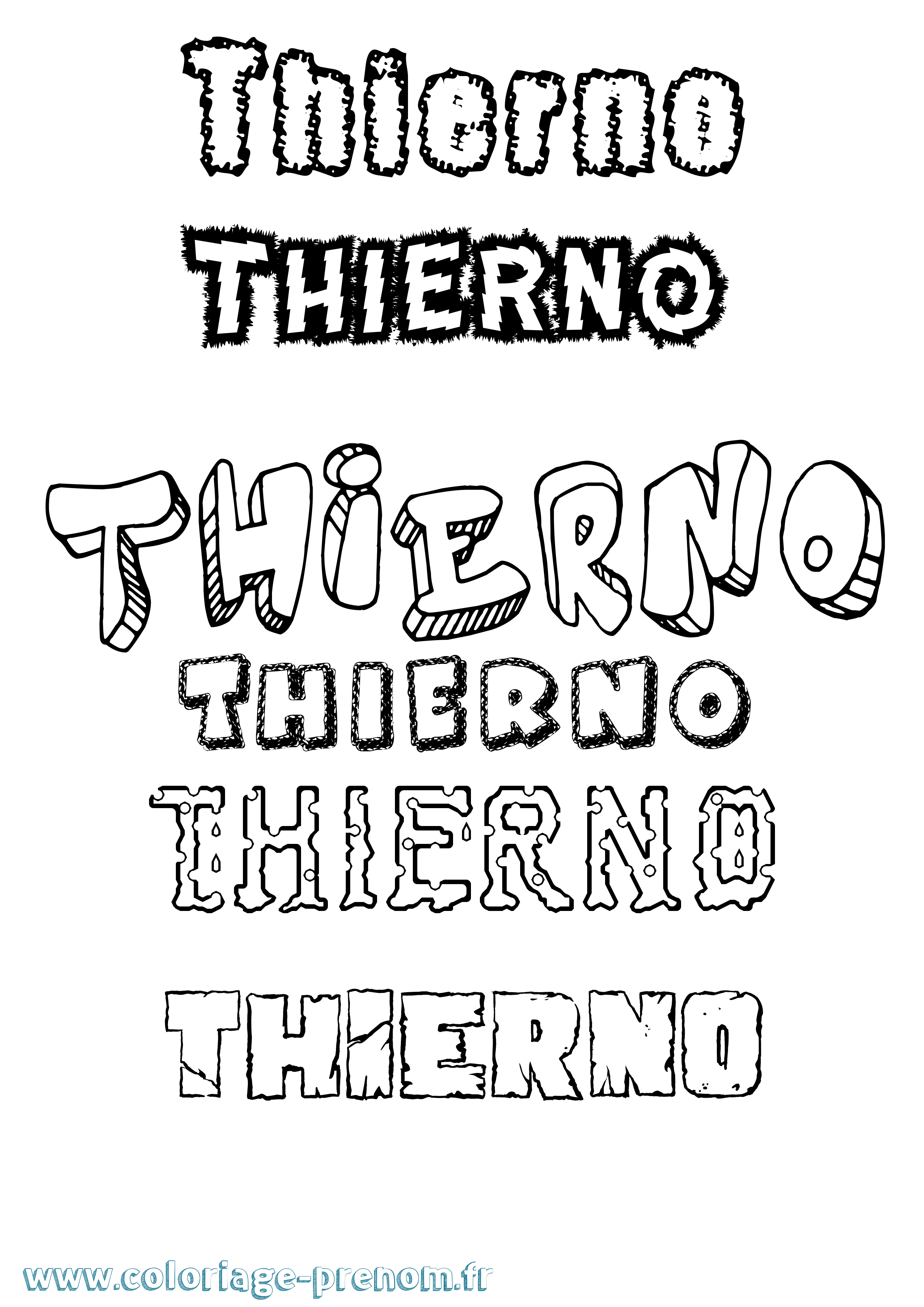 Coloriage prénom Thierno