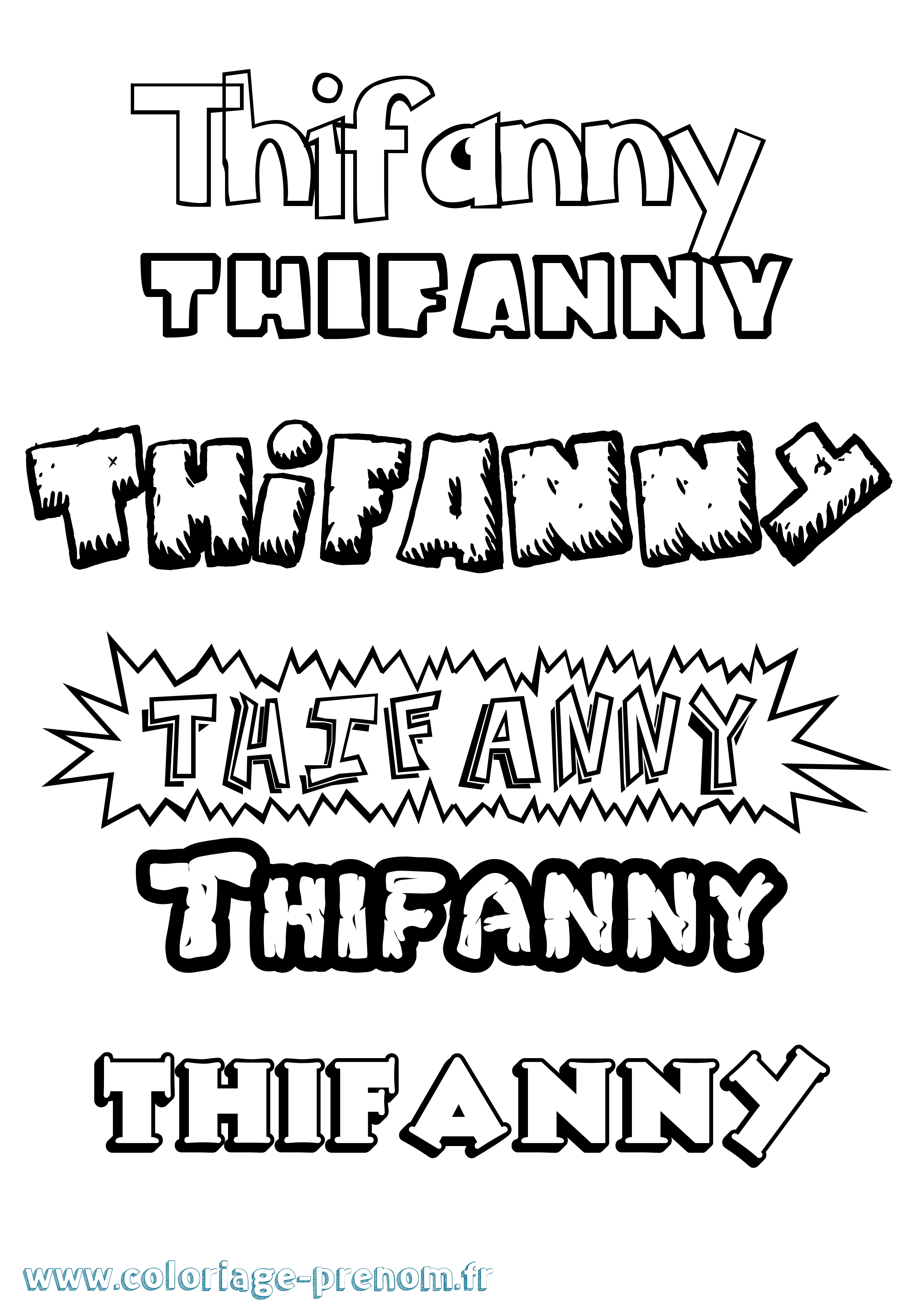 Coloriage prénom Thifanny Dessin Animé