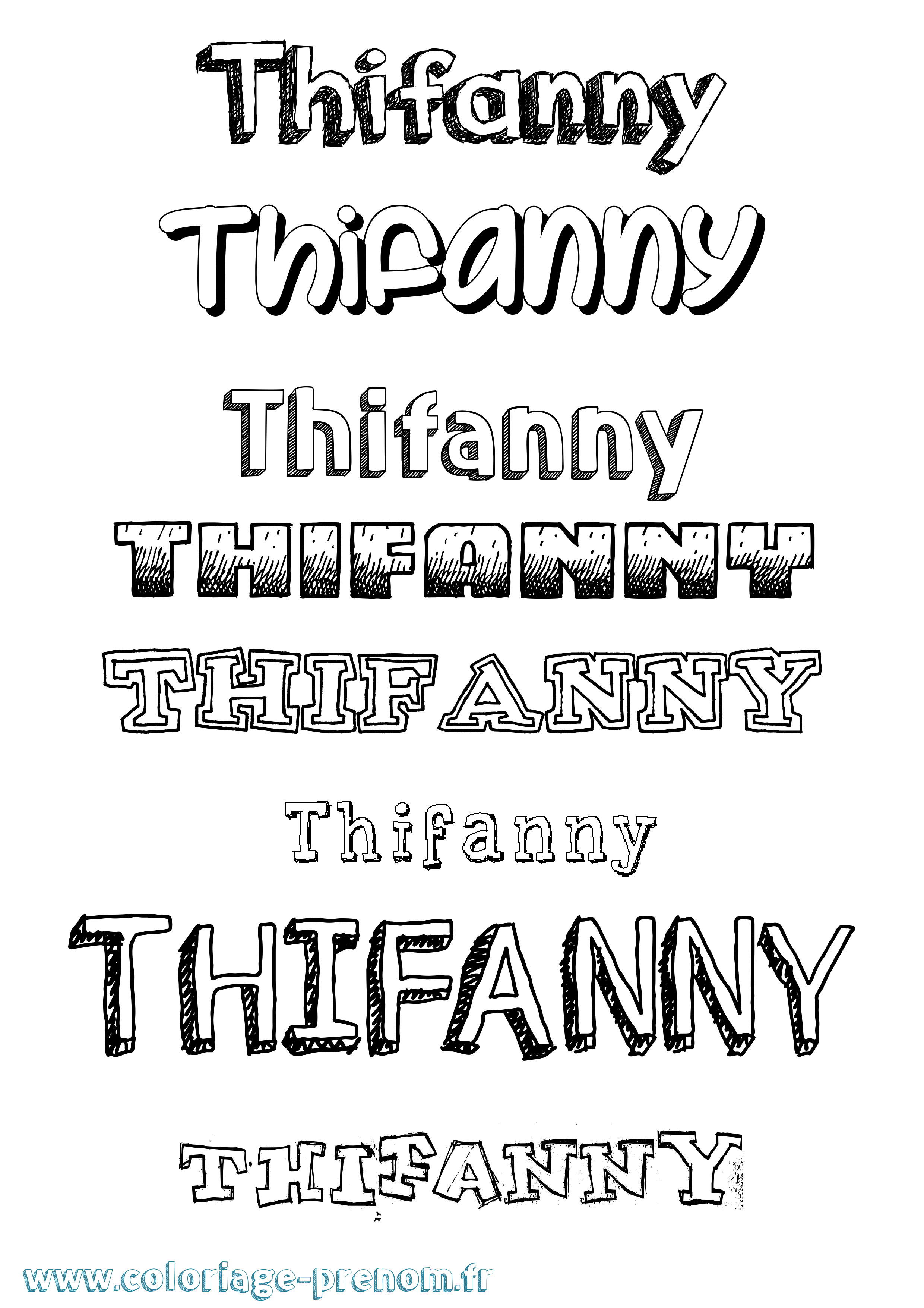 Coloriage prénom Thifanny Dessiné