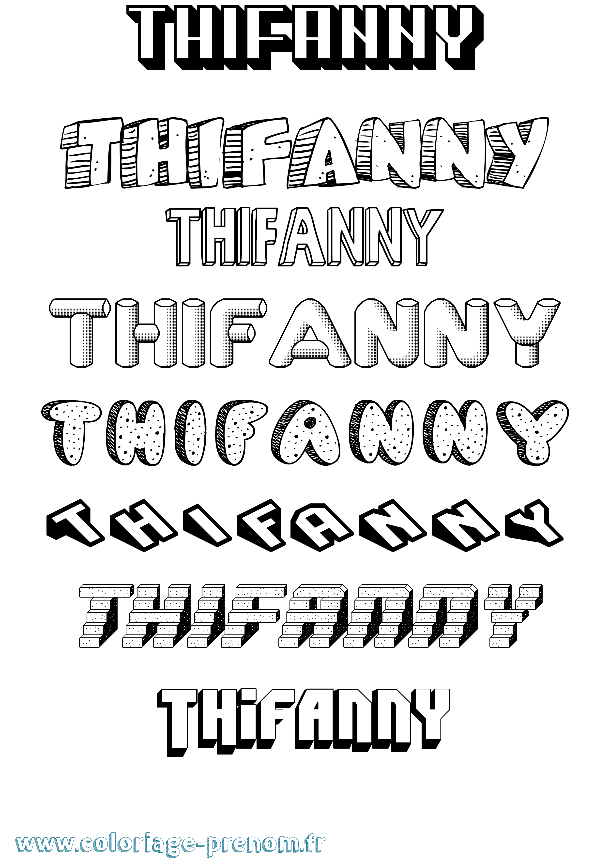 Coloriage prénom Thifanny Effet 3D