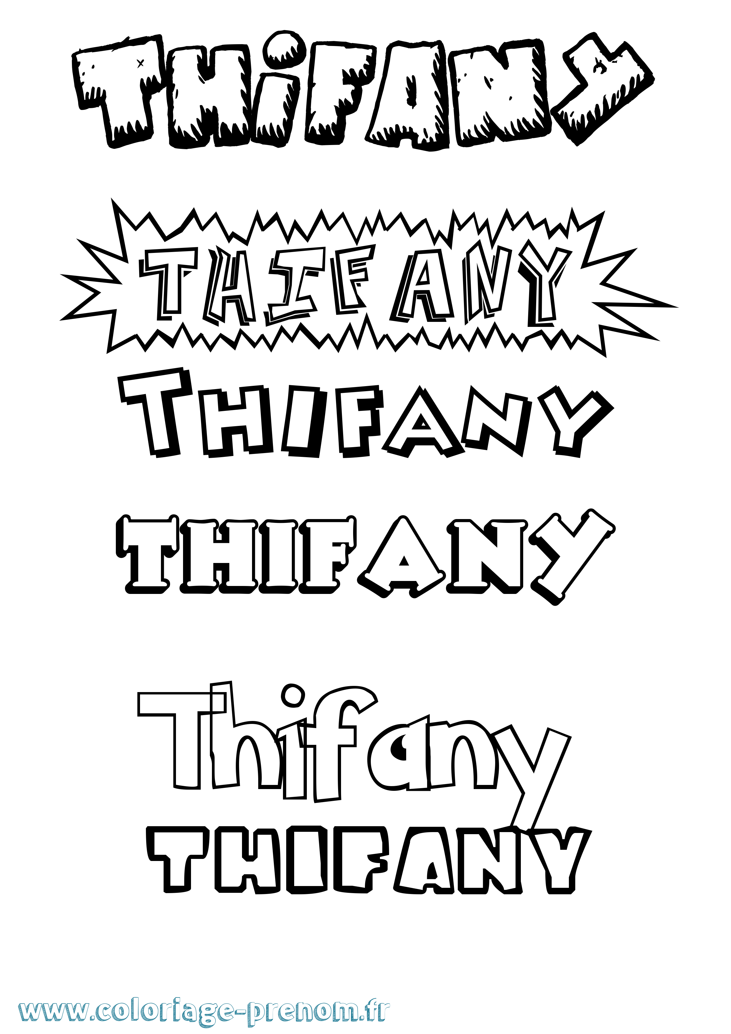 Coloriage prénom Thifany Dessin Animé