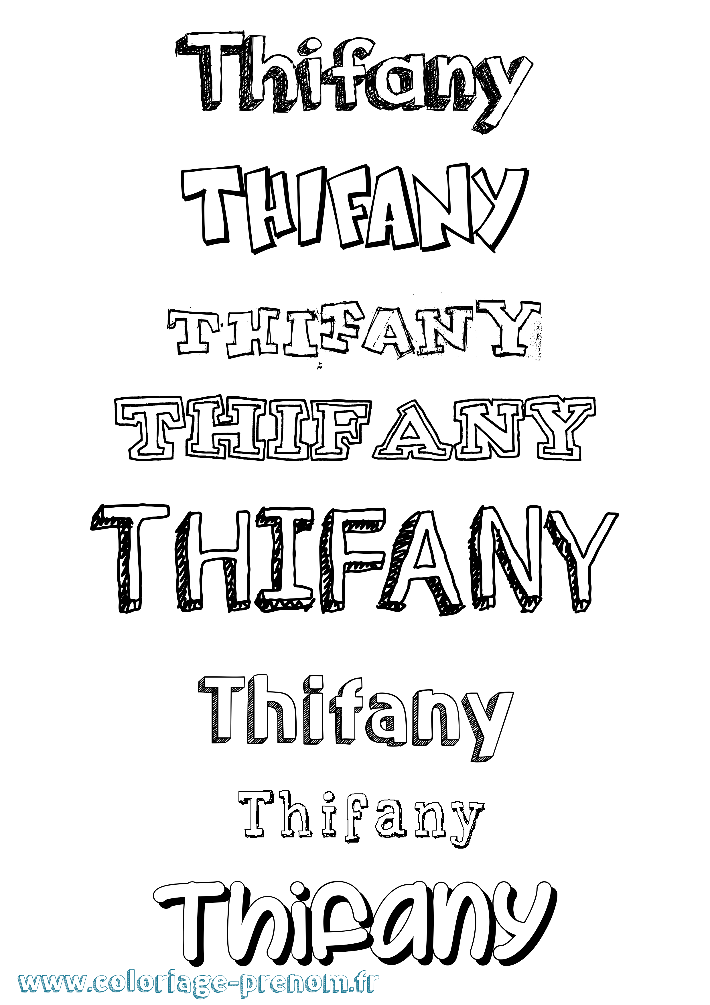 Coloriage prénom Thifany Dessiné