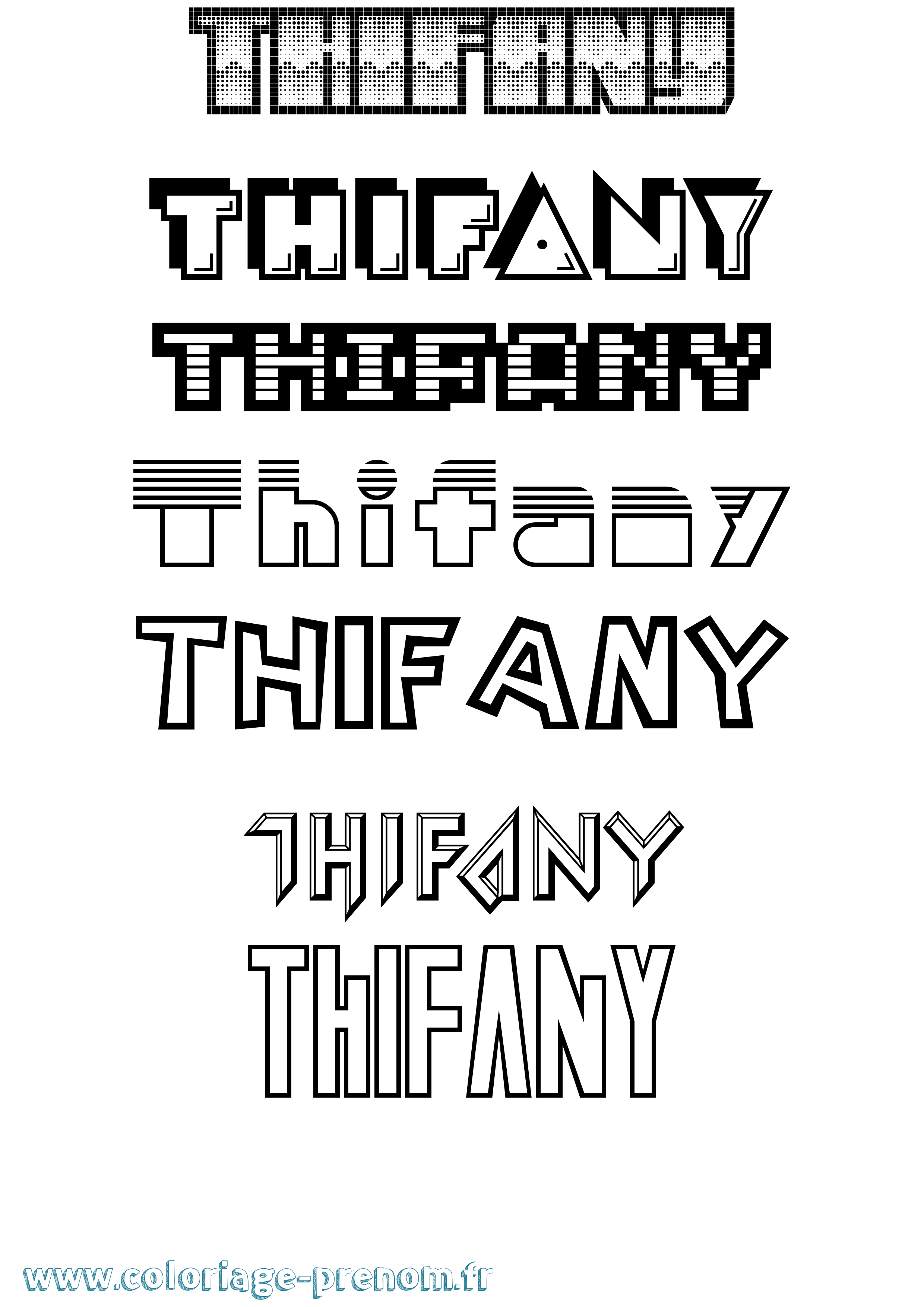 Coloriage prénom Thifany Jeux Vidéos