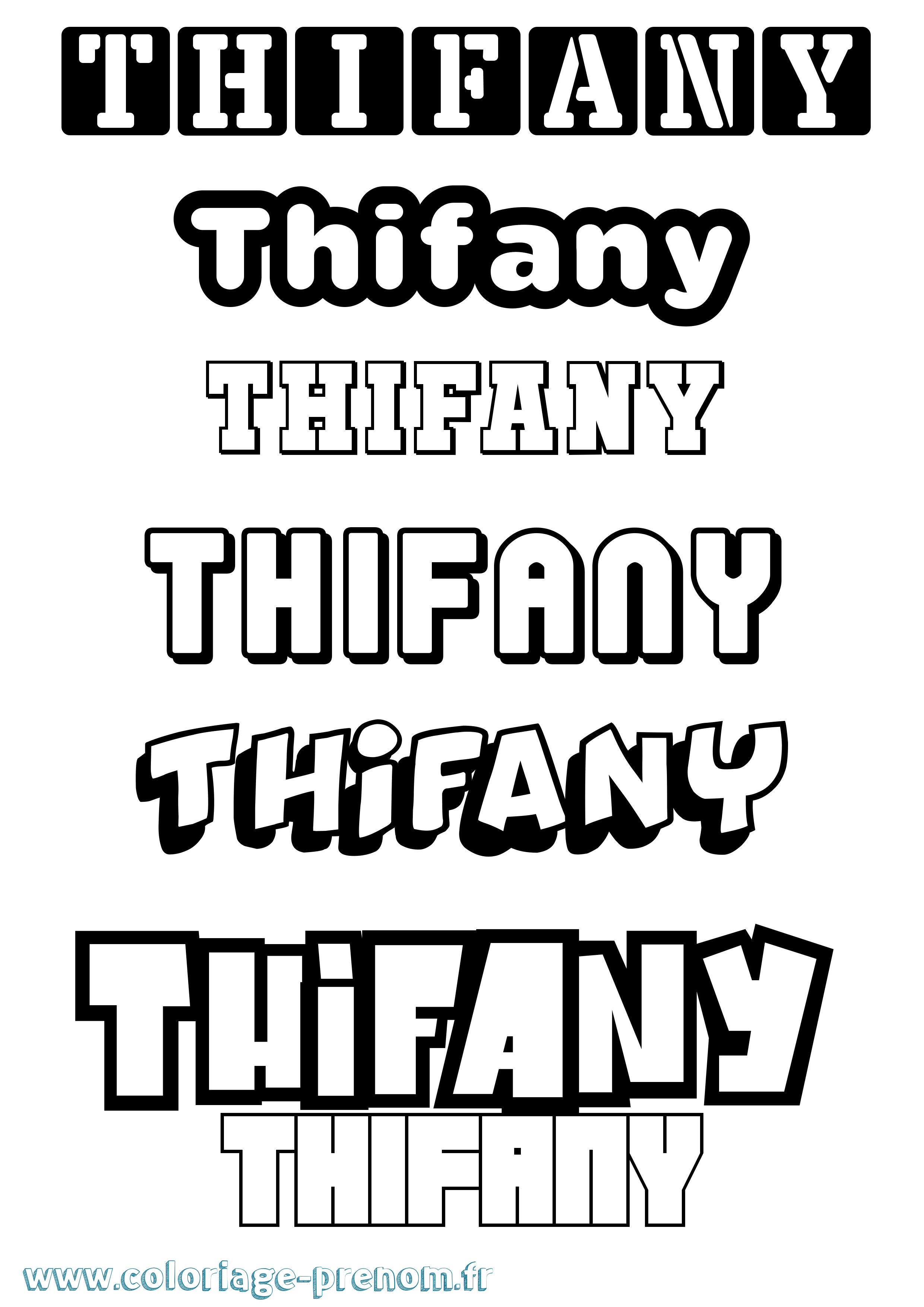 Coloriage prénom Thifany Simple
