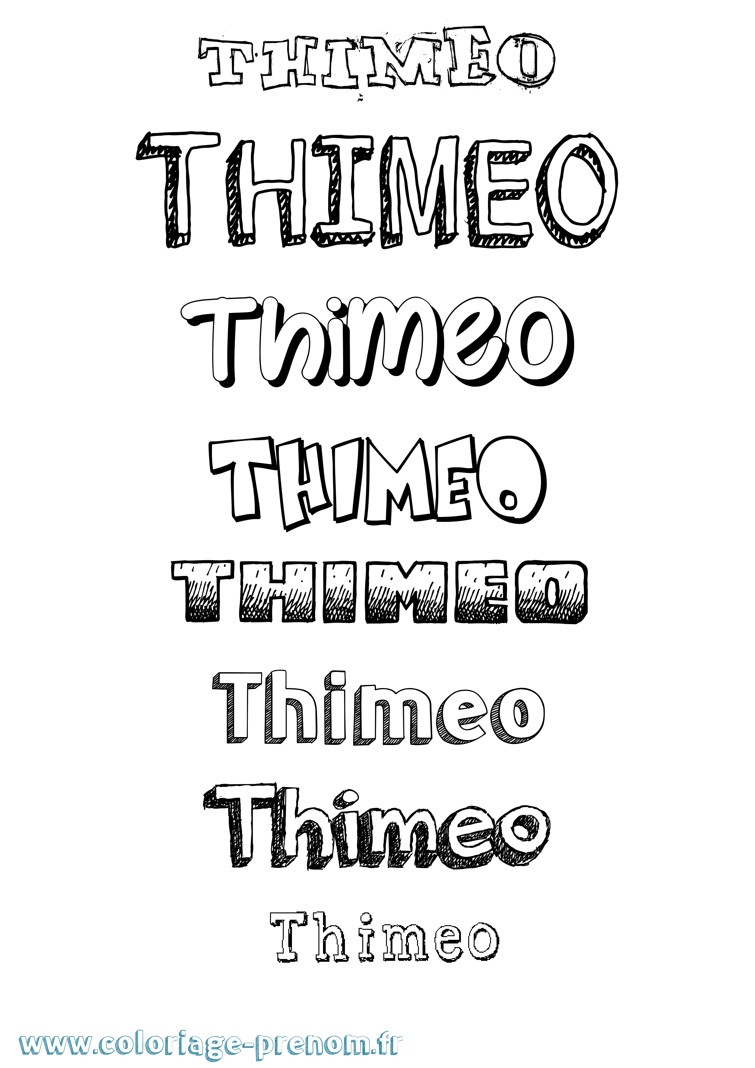 Coloriage prénom Thimeo Dessiné
