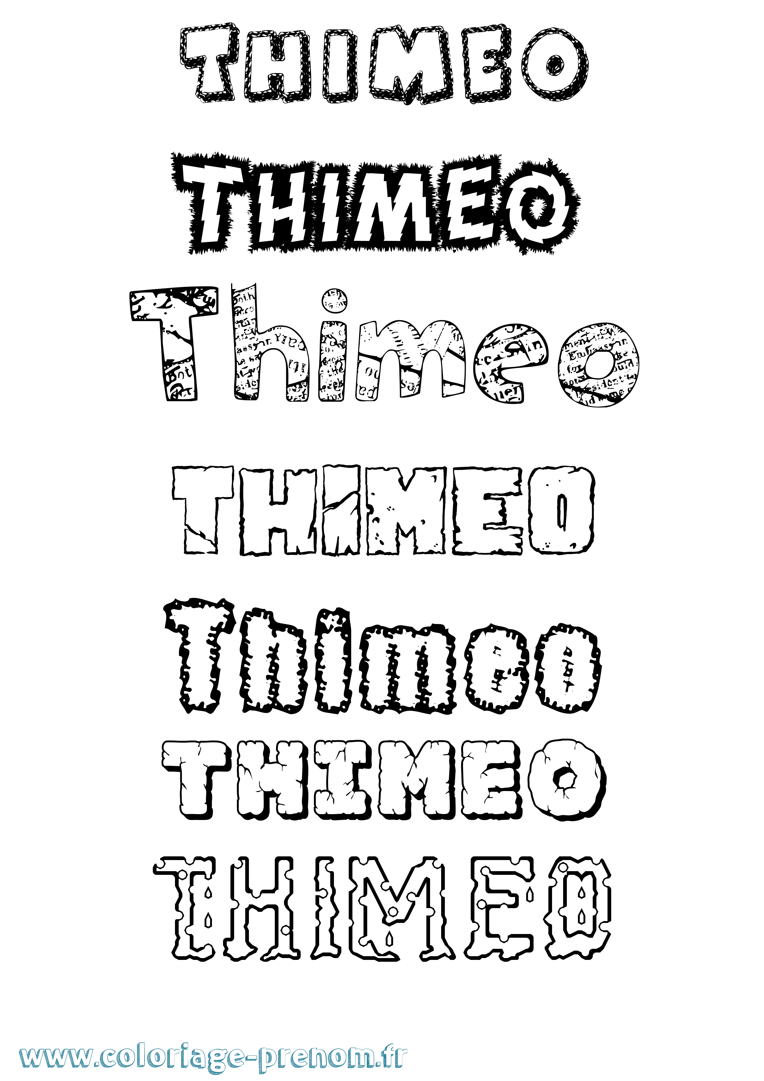 Coloriage prénom Thimeo Destructuré