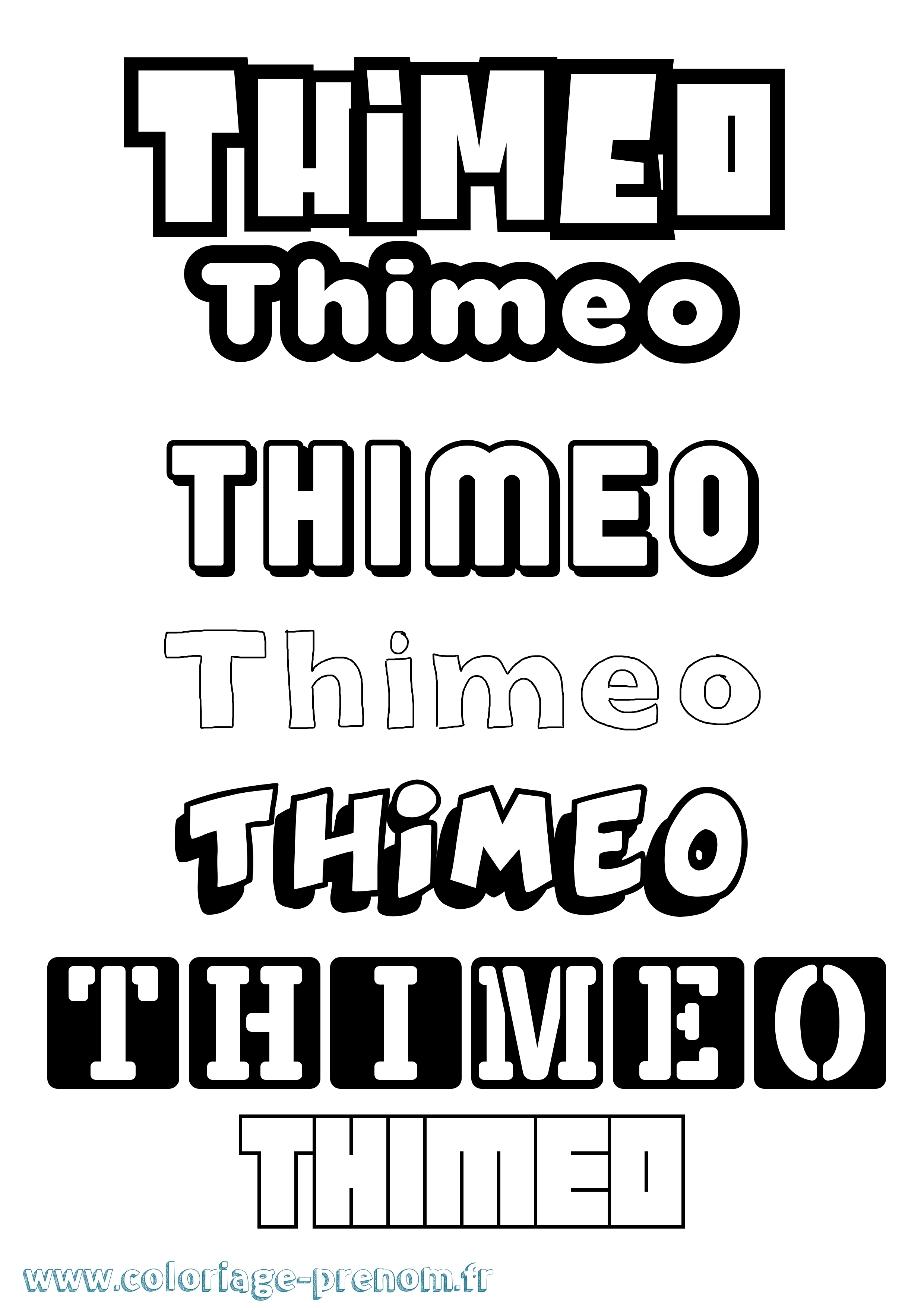 Coloriage prénom Thimeo Simple