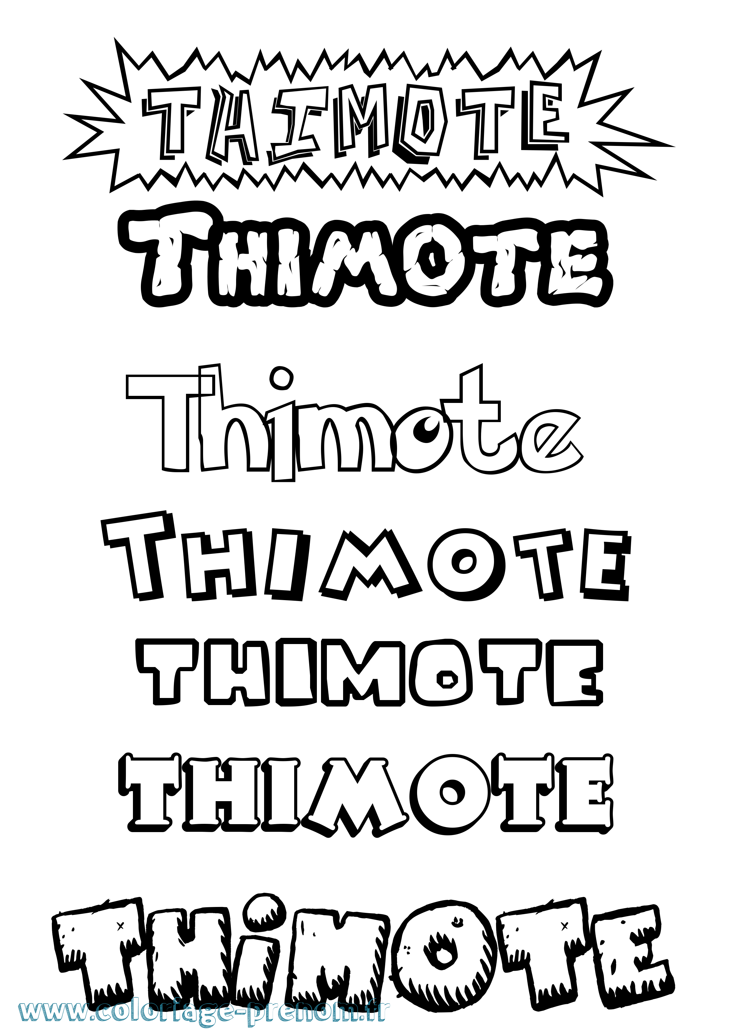 Coloriage prénom Thimote Dessin Animé