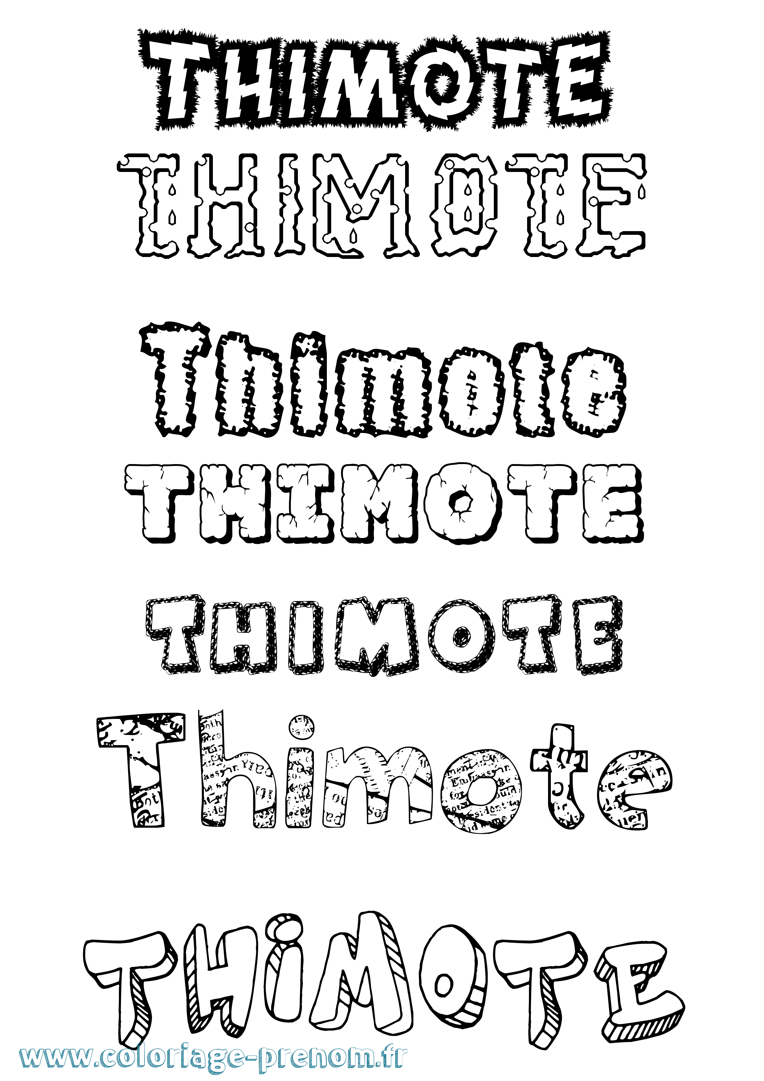 Coloriage Thimote Destructuré Coloriage prénom Thimote Destructuré