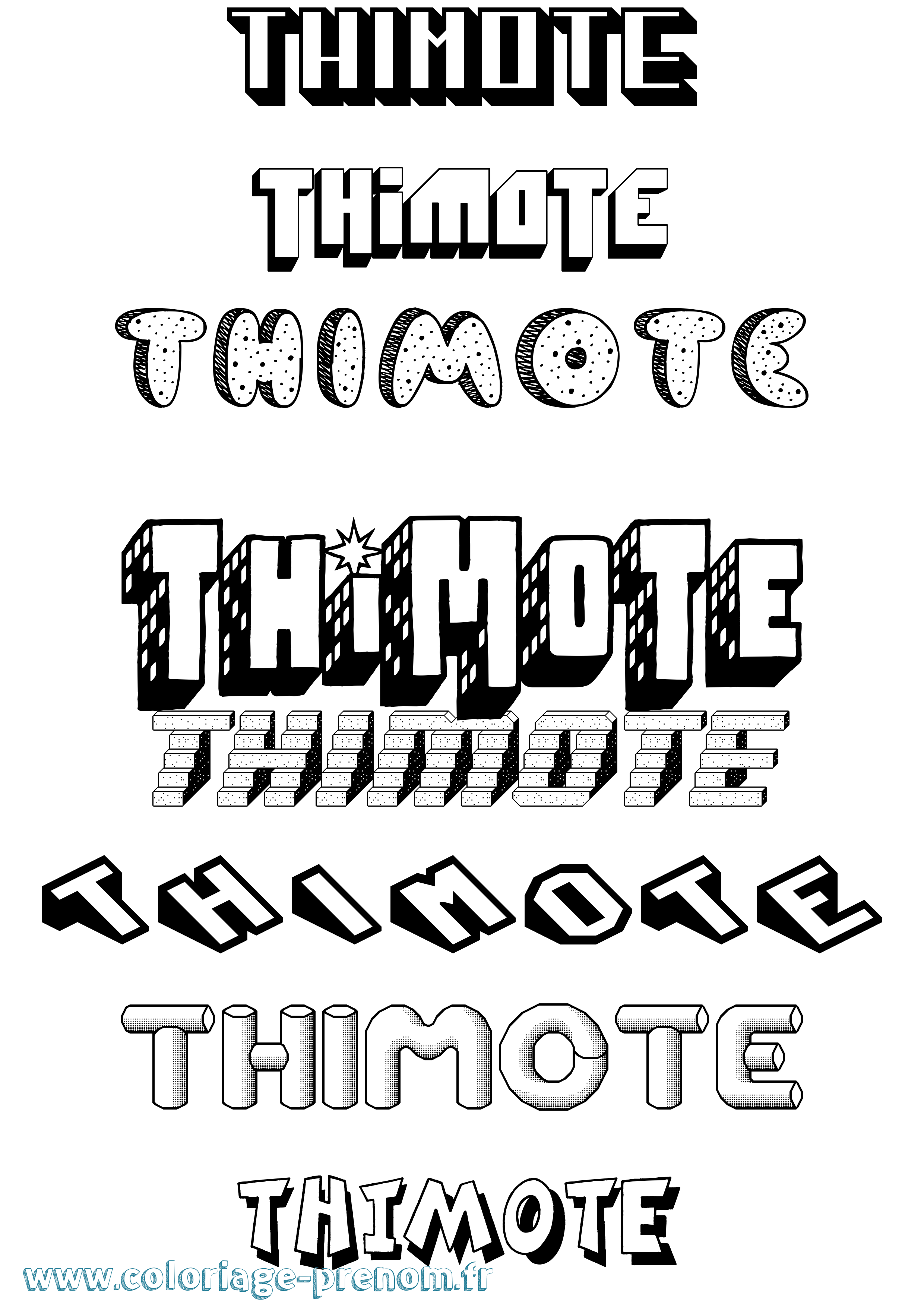 Coloriage prénom Thimote Effet 3D