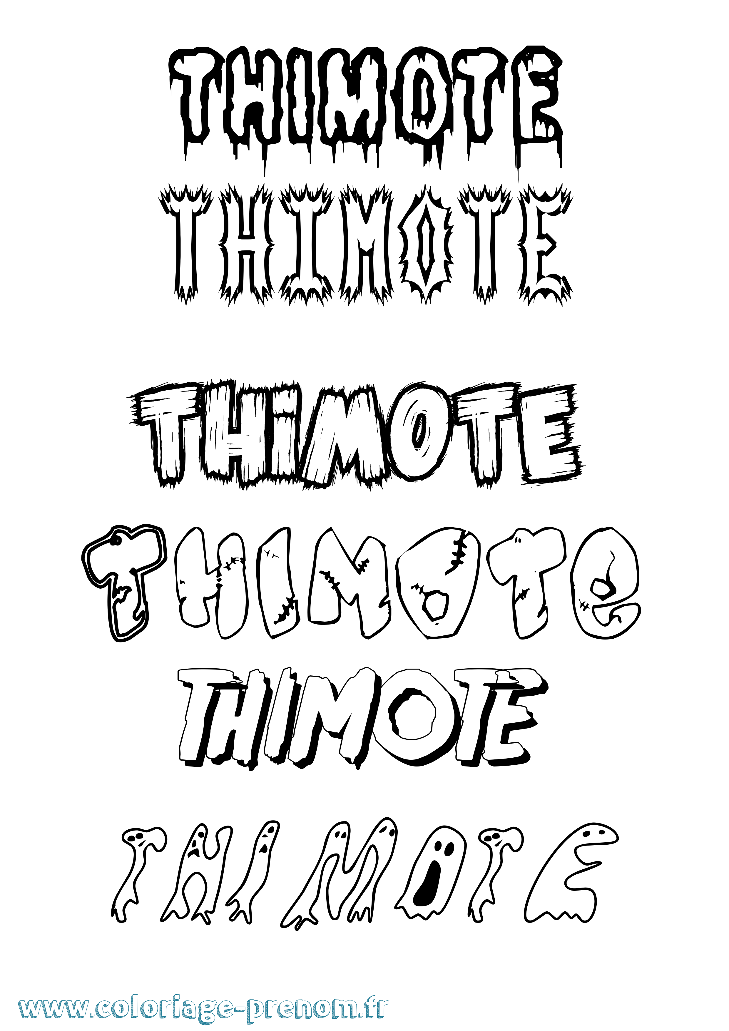 Coloriage Thimote Frisson Coloriage prénom Thimote Frisson